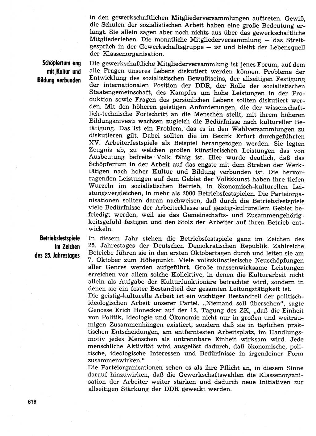Neuer Weg (NW), Organ des Zentralkomitees (ZK) der SED (Sozialistische Einheitspartei Deutschlands) für Fragen des Parteilebens, 29. Jahrgang [Deutsche Demokratische Republik (DDR)] 1974, Seite 678 (NW ZK SED DDR 1974, S. 678)