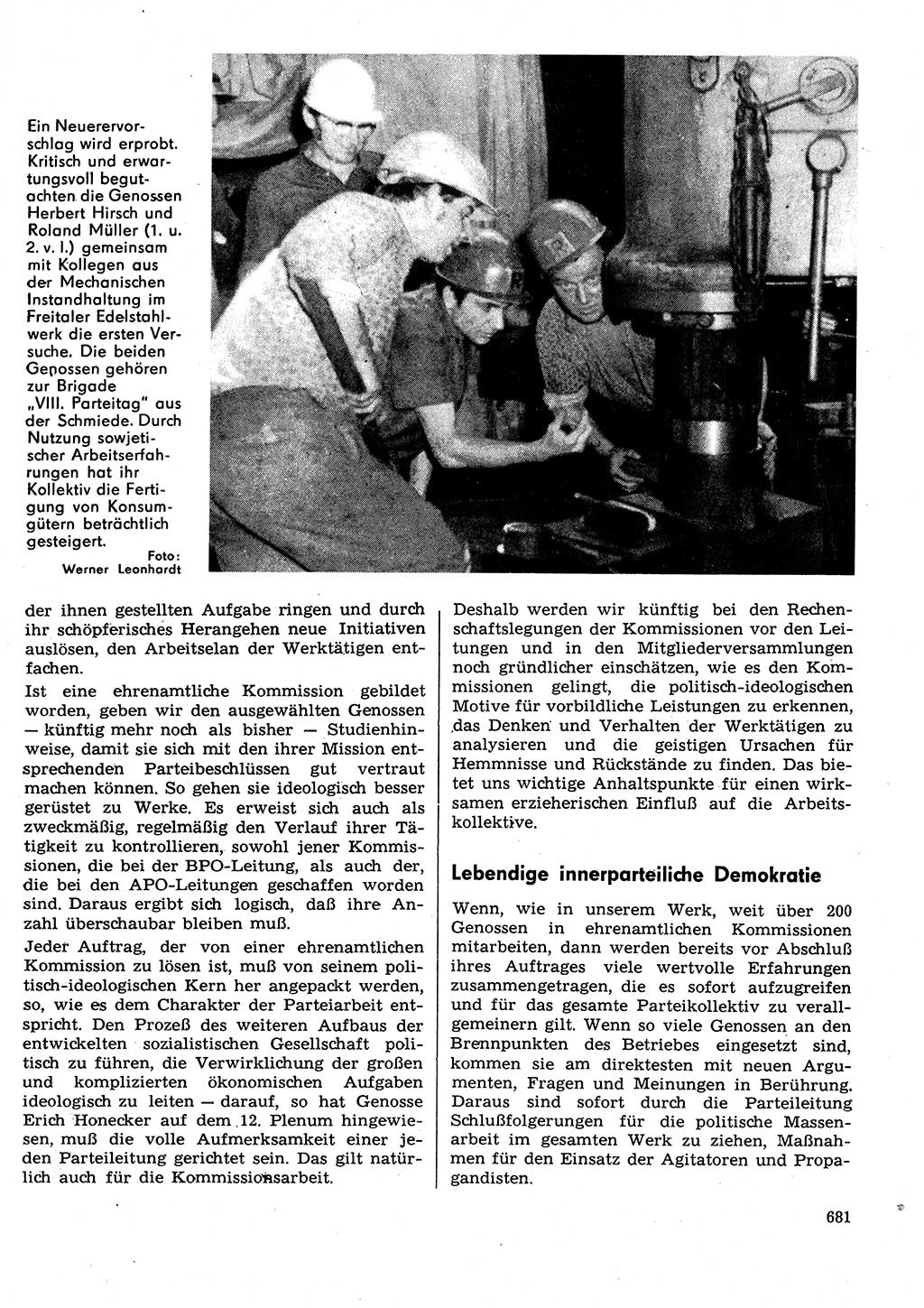 Neuer Weg (NW), Organ des Zentralkomitees (ZK) der SED (Sozialistische Einheitspartei Deutschlands) für Fragen des Parteilebens, 29. Jahrgang [Deutsche Demokratische Republik (DDR)] 1974, Seite 681 (NW ZK SED DDR 1974, S. 681)