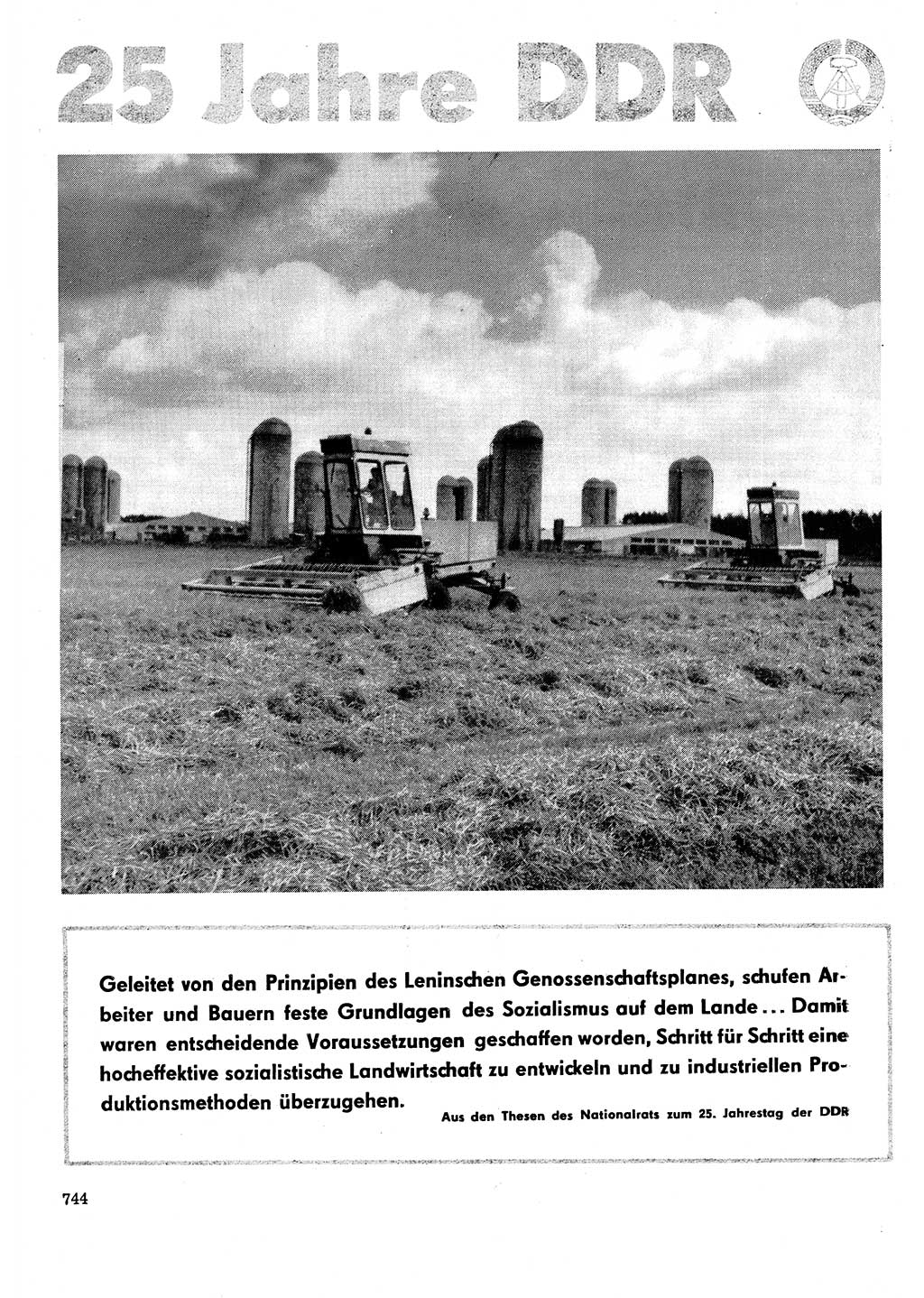 Neuer Weg (NW), Organ des Zentralkomitees (ZK) der SED (Sozialistische Einheitspartei Deutschlands) für Fragen des Parteilebens, 29. Jahrgang [Deutsche Demokratische Republik (DDR)] 1974, Seite 744 (NW ZK SED DDR 1974, S. 744)