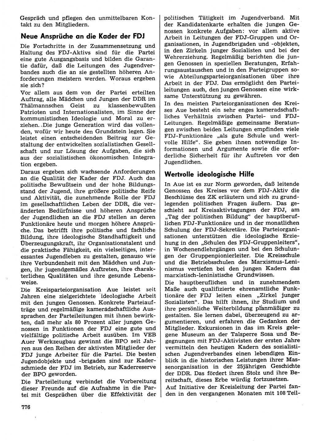 Neuer Weg (NW), Organ des Zentralkomitees (ZK) der SED (Sozialistische Einheitspartei Deutschlands) für Fragen des Parteilebens, 29. Jahrgang [Deutsche Demokratische Republik (DDR)] 1974, Seite 776 (NW ZK SED DDR 1974, S. 776)