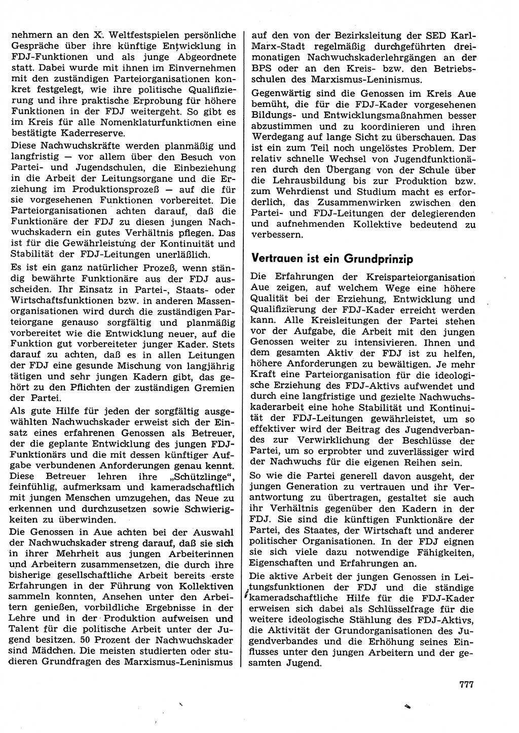 Neuer Weg (NW), Organ des Zentralkomitees (ZK) der SED (Sozialistische Einheitspartei Deutschlands) für Fragen des Parteilebens, 29. Jahrgang [Deutsche Demokratische Republik (DDR)] 1974, Seite 777 (NW ZK SED DDR 1974, S. 777)