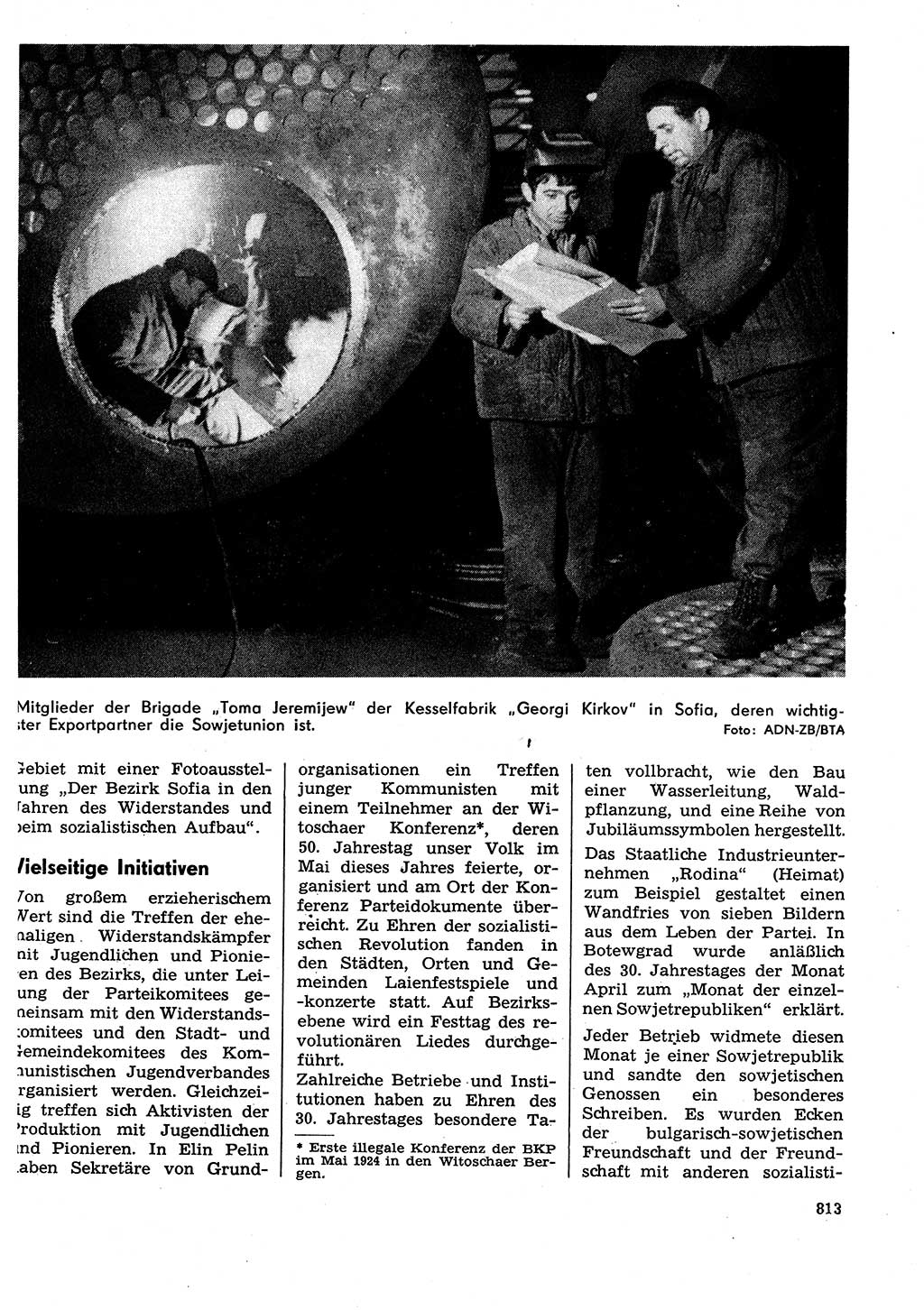 Neuer Weg (NW), Organ des Zentralkomitees (ZK) der SED (Sozialistische Einheitspartei Deutschlands) für Fragen des Parteilebens, 29. Jahrgang [Deutsche Demokratische Republik (DDR)] 1974, Seite 813 (NW ZK SED DDR 1974, S. 813)