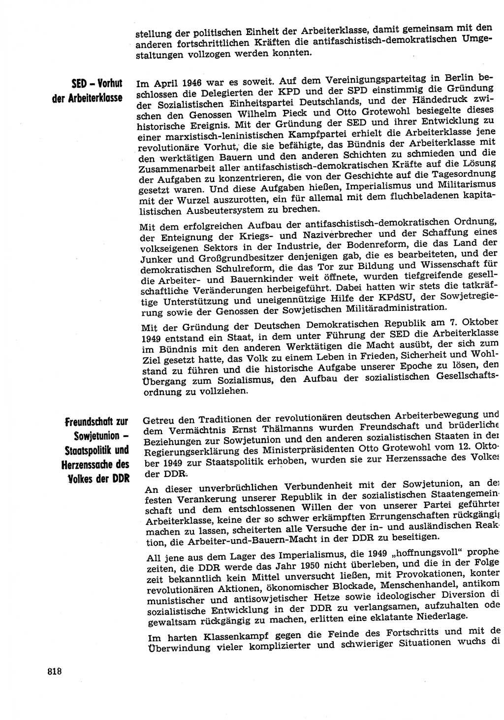 Neuer Weg (NW), Organ des Zentralkomitees (ZK) der SED (Sozialistische Einheitspartei Deutschlands) für Fragen des Parteilebens, 29. Jahrgang [Deutsche Demokratische Republik (DDR)] 1974, Seite 818 (NW ZK SED DDR 1974, S. 818)