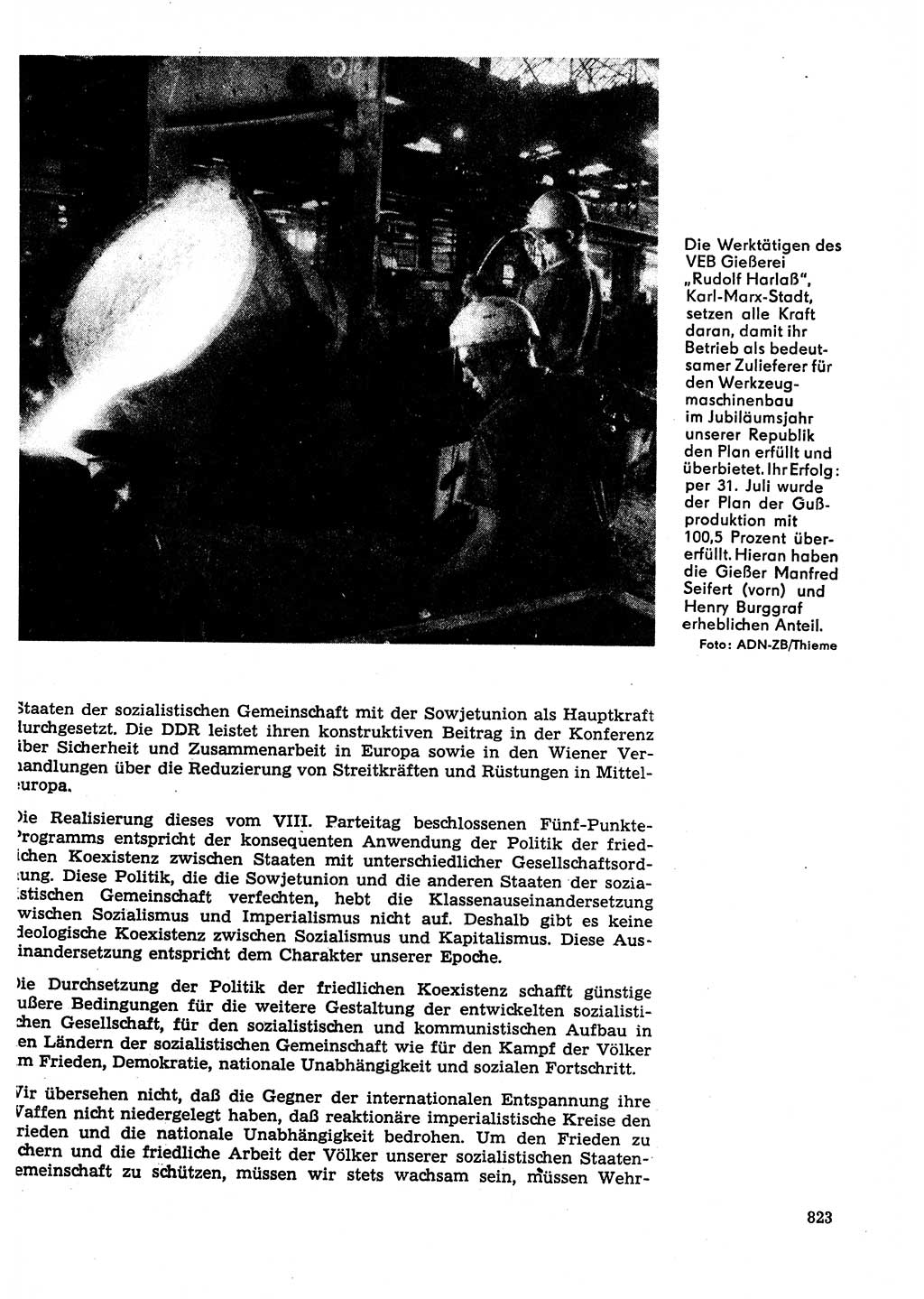 Neuer Weg (NW), Organ des Zentralkomitees (ZK) der SED (Sozialistische Einheitspartei Deutschlands) für Fragen des Parteilebens, 29. Jahrgang [Deutsche Demokratische Republik (DDR)] 1974, Seite 823 (NW ZK SED DDR 1974, S. 823)