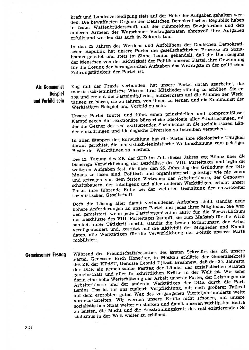 Neuer Weg (NW), Organ des Zentralkomitees (ZK) der SED (Sozialistische Einheitspartei Deutschlands) für Fragen des Parteilebens, 29. Jahrgang [Deutsche Demokratische Republik (DDR)] 1974, Seite 824 (NW ZK SED DDR 1974, S. 824)