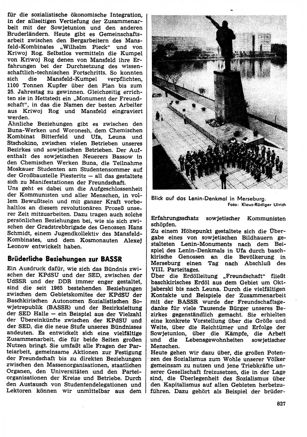 Neuer Weg (NW), Organ des Zentralkomitees (ZK) der SED (Sozialistische Einheitspartei Deutschlands) für Fragen des Parteilebens, 29. Jahrgang [Deutsche Demokratische Republik (DDR)] 1974, Seite 827 (NW ZK SED DDR 1974, S. 827)
