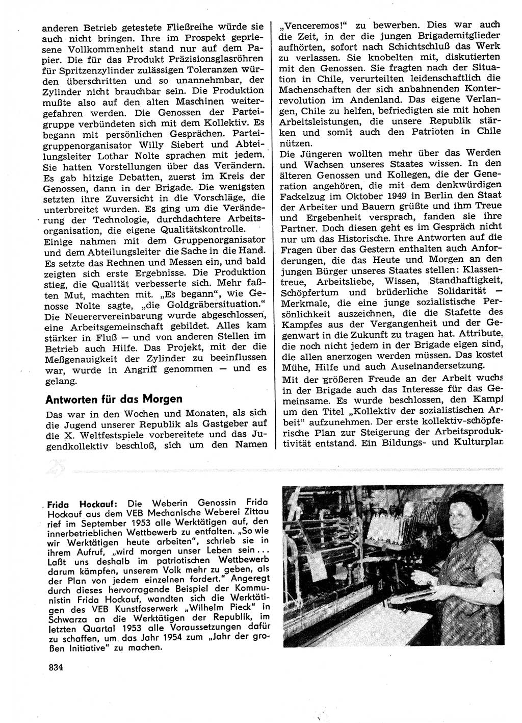 Neuer Weg (NW), Organ des Zentralkomitees (ZK) der SED (Sozialistische Einheitspartei Deutschlands) für Fragen des Parteilebens, 29. Jahrgang [Deutsche Demokratische Republik (DDR)] 1974, Seite 834 (NW ZK SED DDR 1974, S. 834)