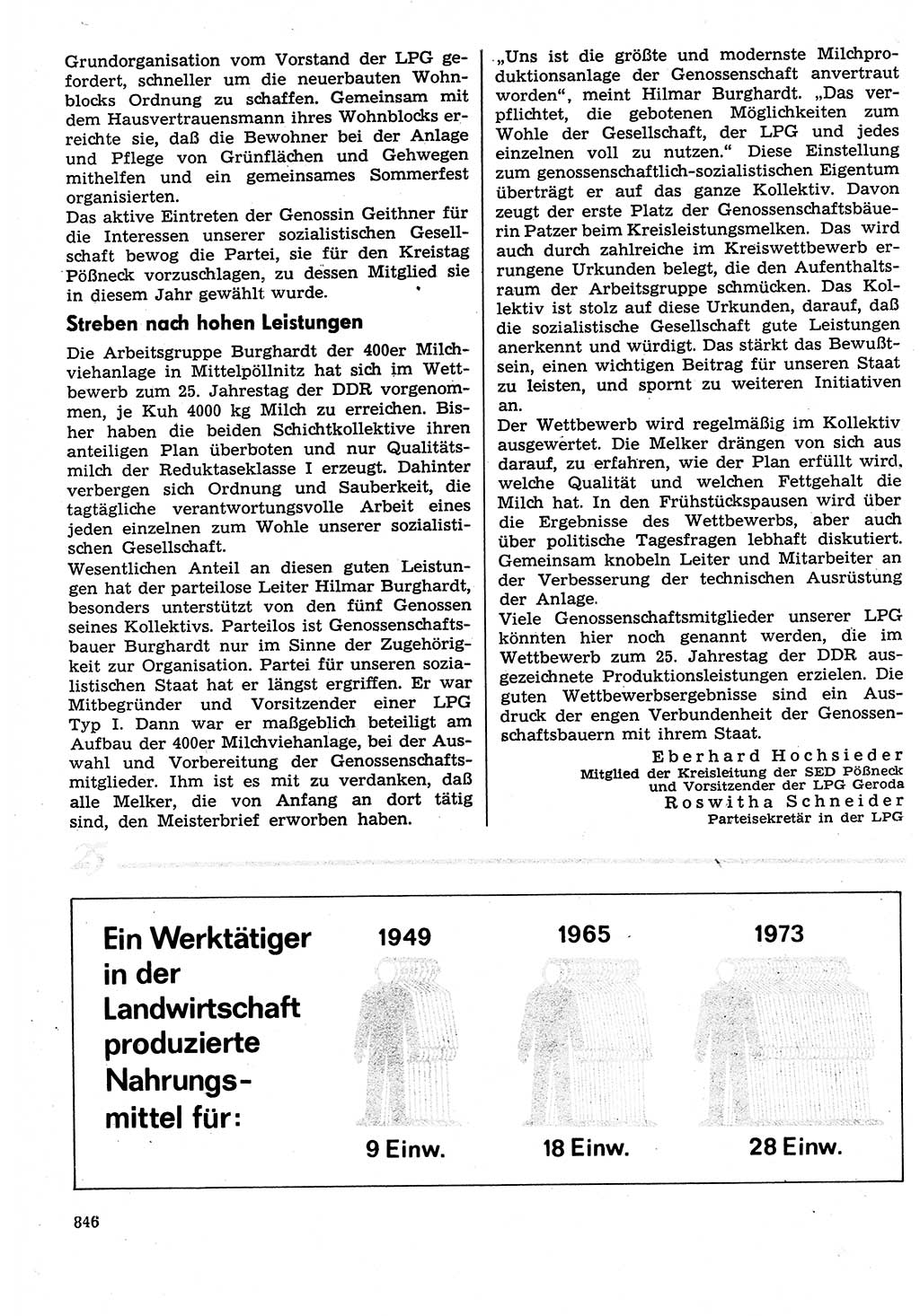 Neuer Weg (NW), Organ des Zentralkomitees (ZK) der SED (Sozialistische Einheitspartei Deutschlands) für Fragen des Parteilebens, 29. Jahrgang [Deutsche Demokratische Republik (DDR)] 1974, Seite 846 (NW ZK SED DDR 1974, S. 846)