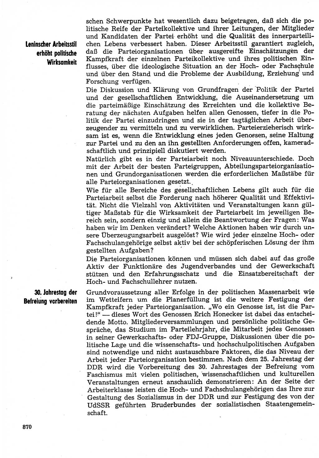 Neuer Weg (NW), Organ des Zentralkomitees (ZK) der SED (Sozialistische Einheitspartei Deutschlands) für Fragen des Parteilebens, 29. Jahrgang [Deutsche Demokratische Republik (DDR)] 1974, Seite 870 (NW ZK SED DDR 1974, S. 870)