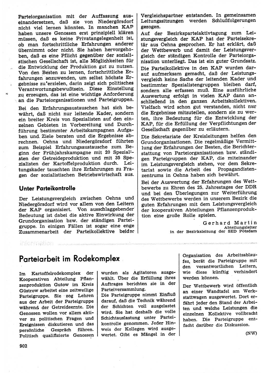 Neuer Weg (NW), Organ des Zentralkomitees (ZK) der SED (Sozialistische Einheitspartei Deutschlands) für Fragen des Parteilebens, 29. Jahrgang [Deutsche Demokratische Republik (DDR)] 1974, Seite 902 (NW ZK SED DDR 1974, S. 902)