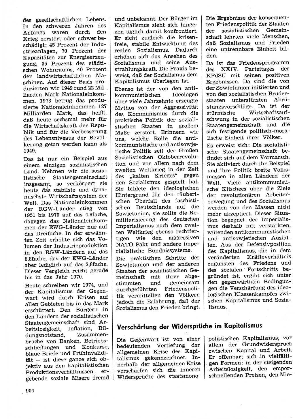 Neuer Weg (NW), Organ des Zentralkomitees (ZK) der SED (Sozialistische Einheitspartei Deutschlands) für Fragen des Parteilebens, 29. Jahrgang [Deutsche Demokratische Republik (DDR)] 1974, Seite 904 (NW ZK SED DDR 1974, S. 904)