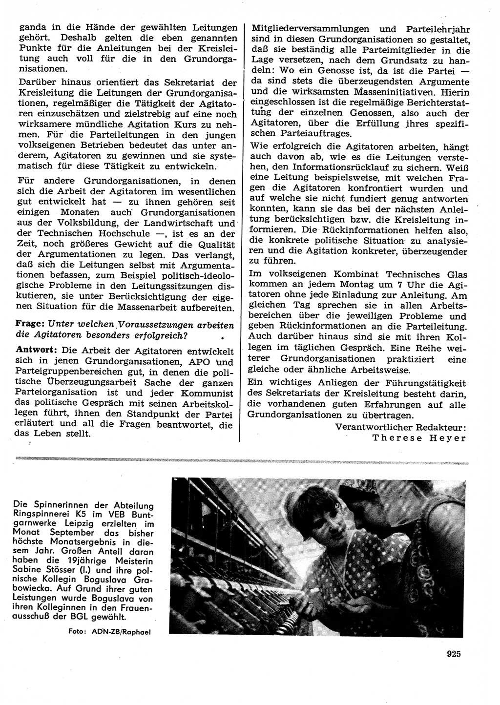Neuer Weg (NW), Organ des Zentralkomitees (ZK) der SED (Sozialistische Einheitspartei Deutschlands) für Fragen des Parteilebens, 29. Jahrgang [Deutsche Demokratische Republik (DDR)] 1974, Seite 925 (NW ZK SED DDR 1974, S. 925)