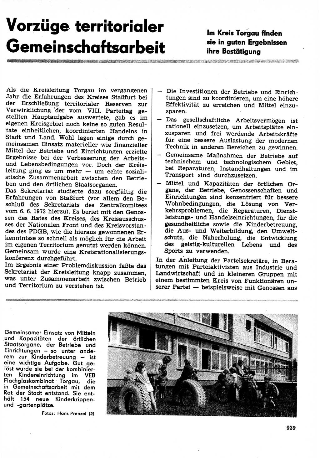 Neuer Weg (NW), Organ des Zentralkomitees (ZK) der SED (Sozialistische Einheitspartei Deutschlands) für Fragen des Parteilebens, 29. Jahrgang [Deutsche Demokratische Republik (DDR)] 1974, Seite 939 (NW ZK SED DDR 1974, S. 939)