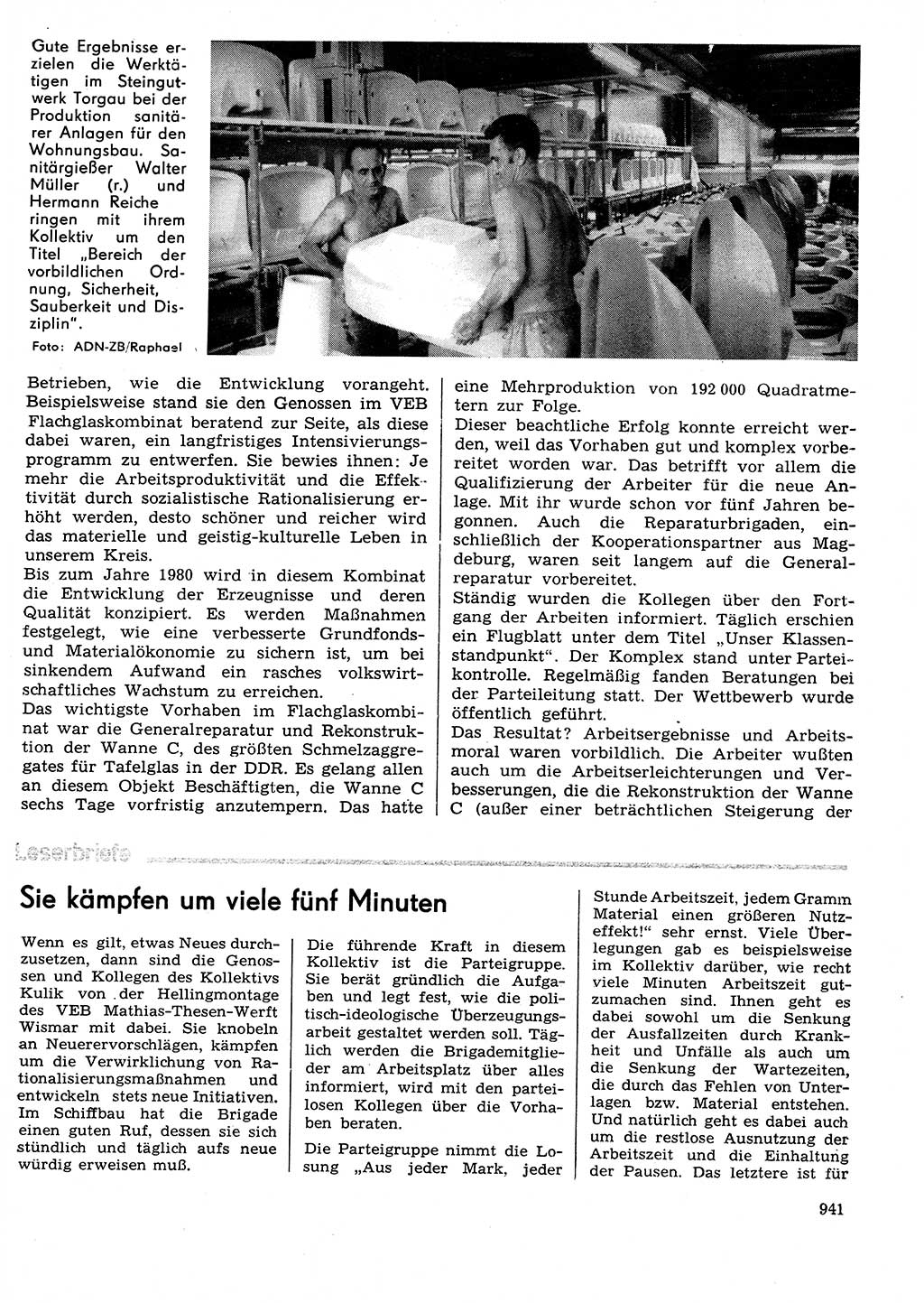 Neuer Weg (NW), Organ des Zentralkomitees (ZK) der SED (Sozialistische Einheitspartei Deutschlands) für Fragen des Parteilebens, 29. Jahrgang [Deutsche Demokratische Republik (DDR)] 1974, Seite 941 (NW ZK SED DDR 1974, S. 941)