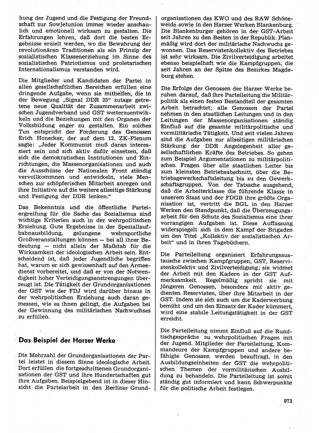 Neuer Weg (NW), Organ des Zentralkomitees (ZK) der SED (Sozialistische Einheitspartei Deutschlands) für Fragen des Parteilebens, 29. Jahrgang [Deutsche Demokratische Republik (DDR)] 1974, Seite 973 (NW ZK SED DDR 1974, S. 973)