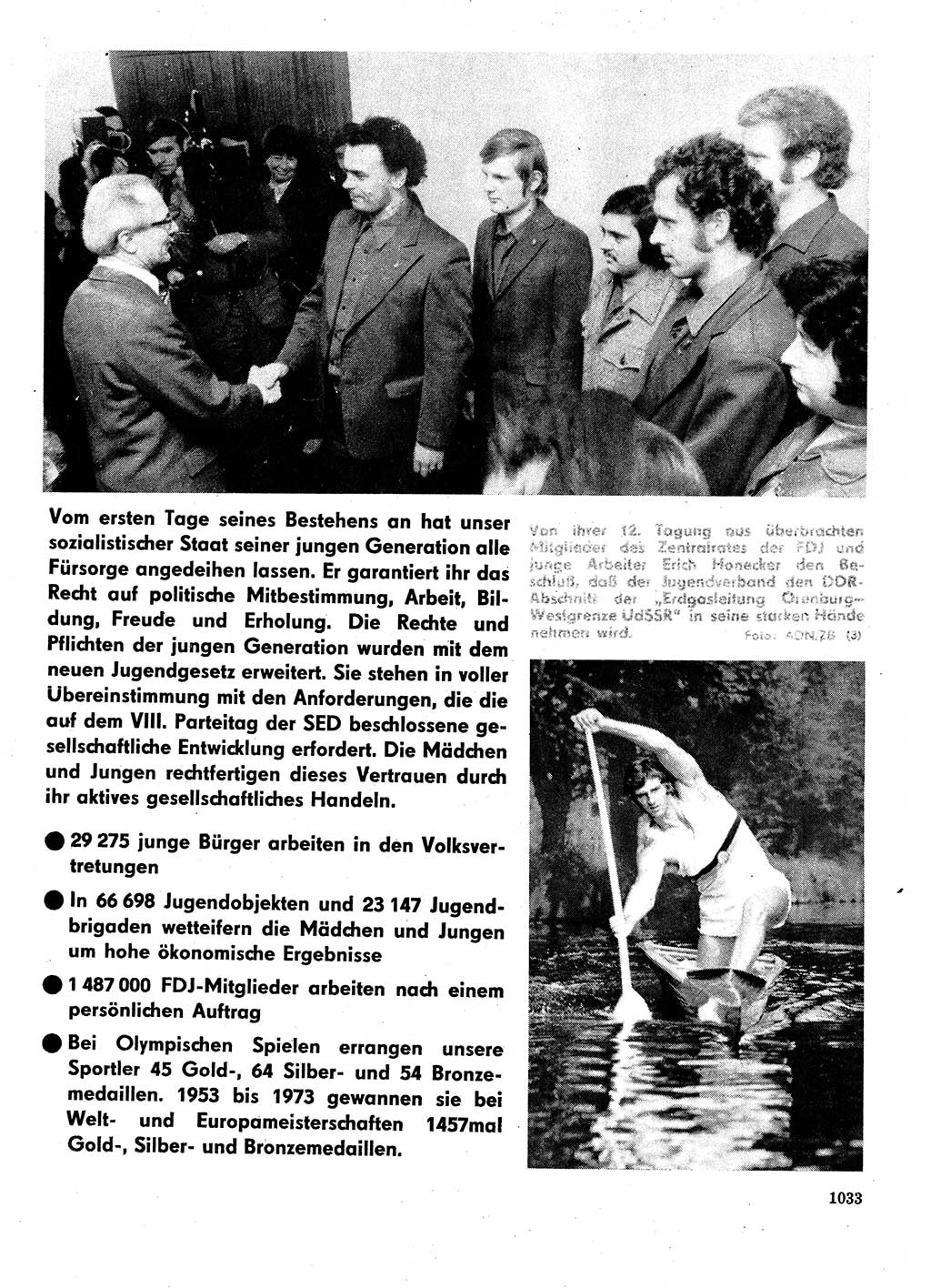 Neuer Weg (NW), Organ des Zentralkomitees (ZK) der SED (Sozialistische Einheitspartei Deutschlands) für Fragen des Parteilebens, 29. Jahrgang [Deutsche Demokratische Republik (DDR)] 1974, Seite 1033 (NW ZK SED DDR 1974, S. 1033)