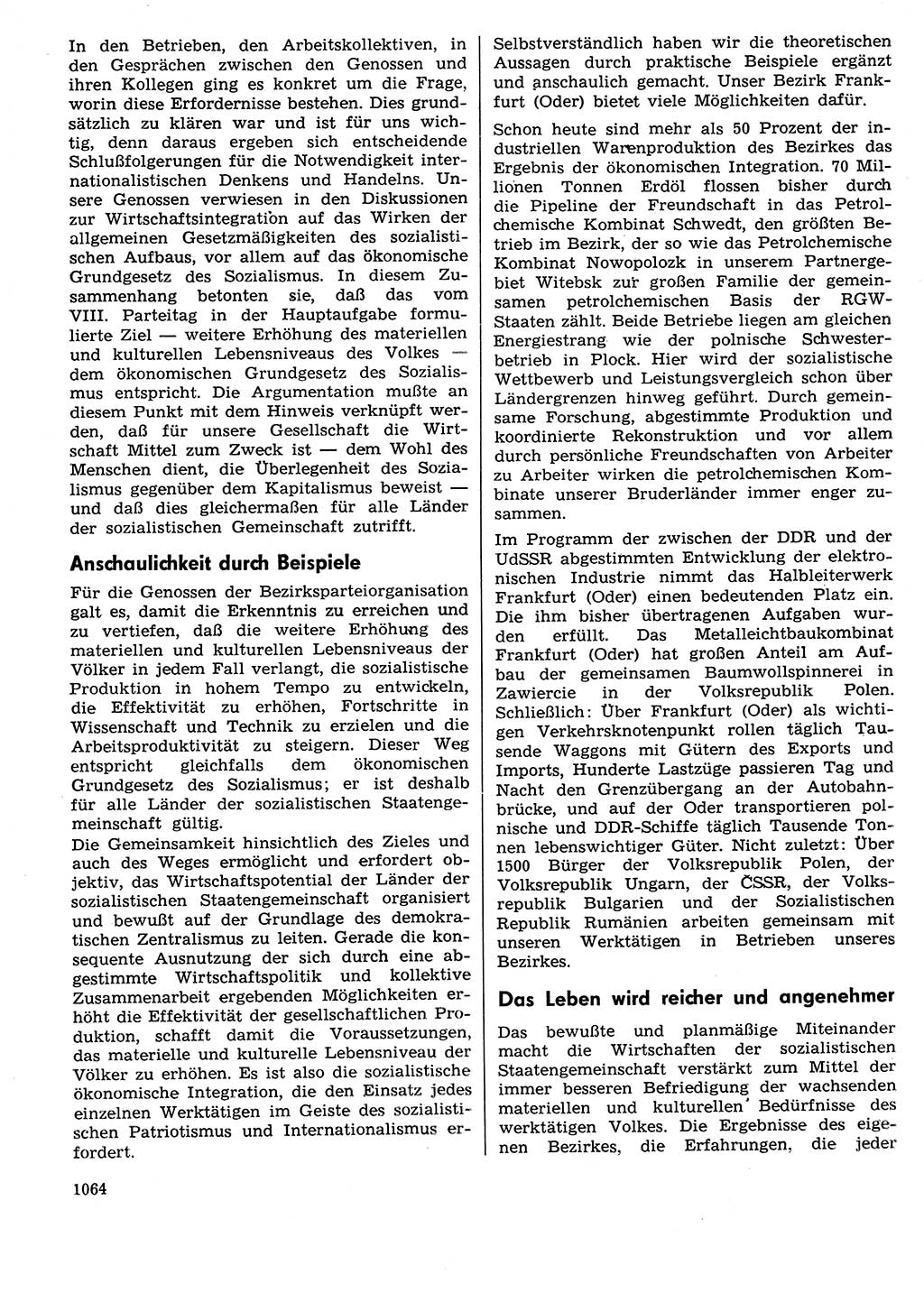 Neuer Weg (NW), Organ des Zentralkomitees (ZK) der SED (Sozialistische Einheitspartei Deutschlands) für Fragen des Parteilebens, 29. Jahrgang [Deutsche Demokratische Republik (DDR)] 1974, Seite 1064 (NW ZK SED DDR 1974, S. 1064)