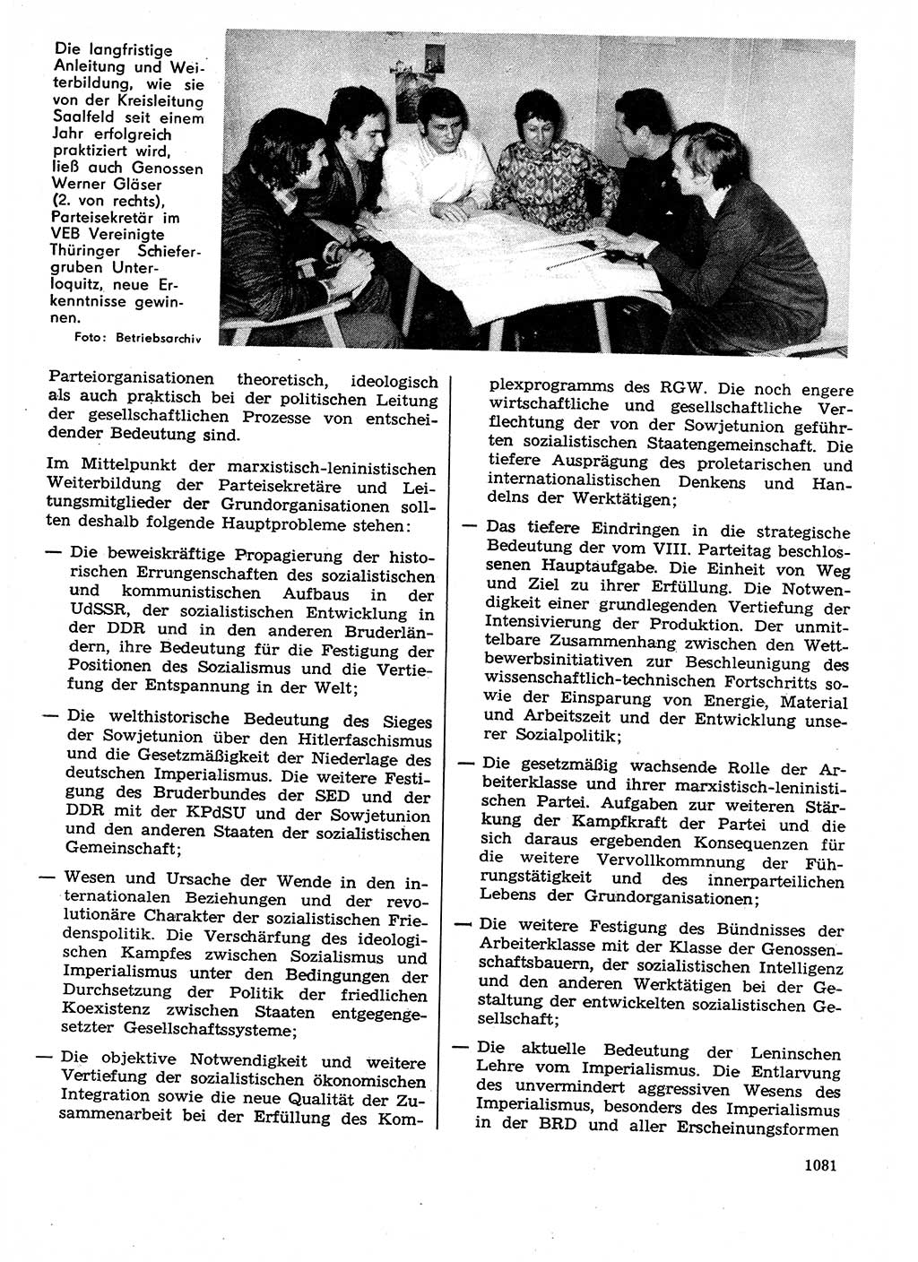 Neuer Weg (NW), Organ des Zentralkomitees (ZK) der SED (Sozialistische Einheitspartei Deutschlands) für Fragen des Parteilebens, 29. Jahrgang [Deutsche Demokratische Republik (DDR)] 1974, Seite 1081 (NW ZK SED DDR 1974, S. 1081)