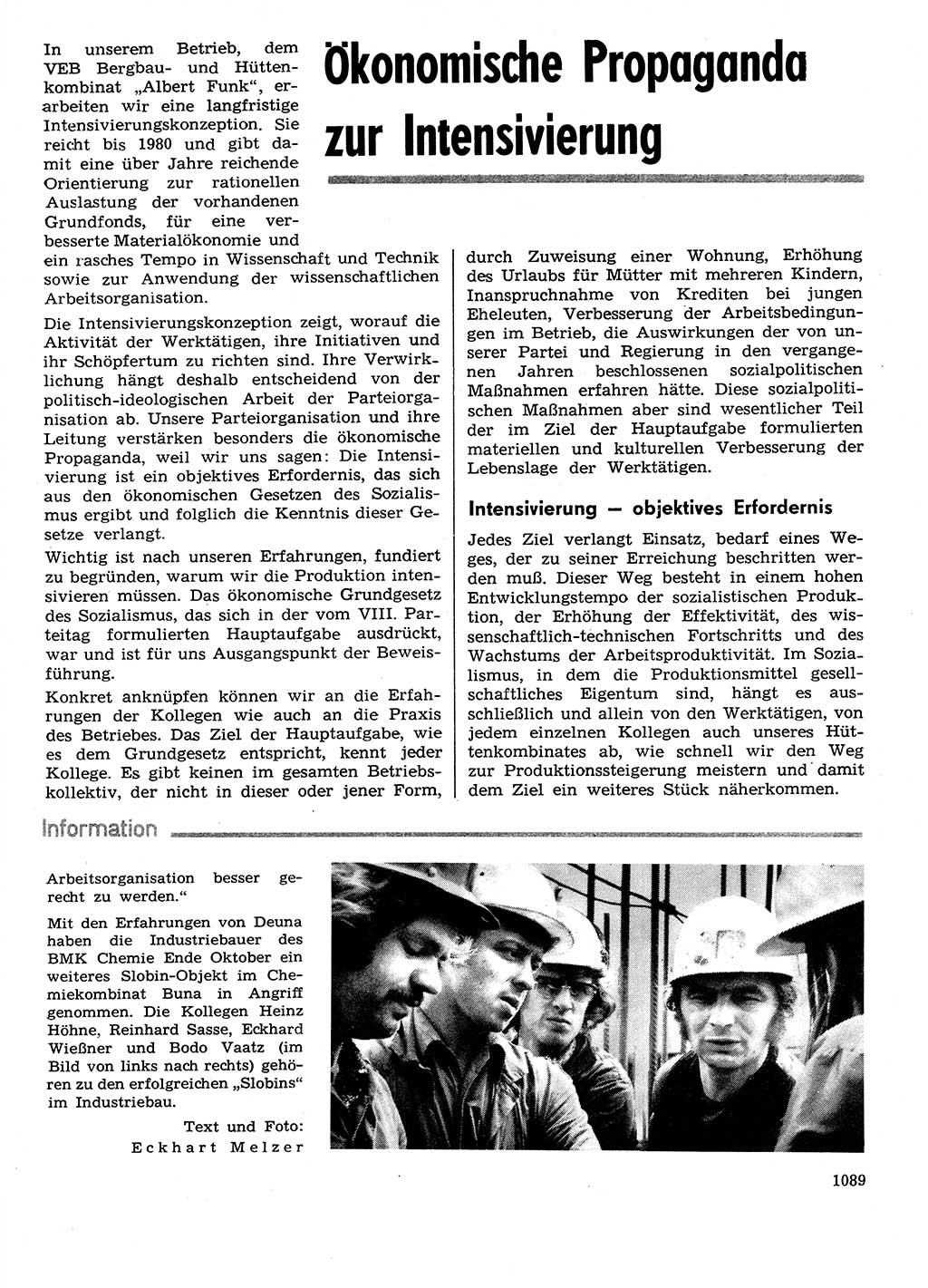 Neuer Weg (NW), Organ des Zentralkomitees (ZK) der SED (Sozialistische Einheitspartei Deutschlands) für Fragen des Parteilebens, 29. Jahrgang [Deutsche Demokratische Republik (DDR)] 1974, Seite 1089 (NW ZK SED DDR 1974, S. 1089)