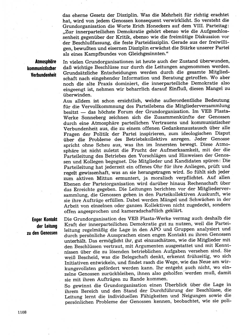 Neuer Weg (NW), Organ des Zentralkomitees (ZK) der SED (Sozialistische Einheitspartei Deutschlands) für Fragen des Parteilebens, 29. Jahrgang [Deutsche Demokratische Republik (DDR)] 1974, Seite 1108 (NW ZK SED DDR 1974, S. 1108)