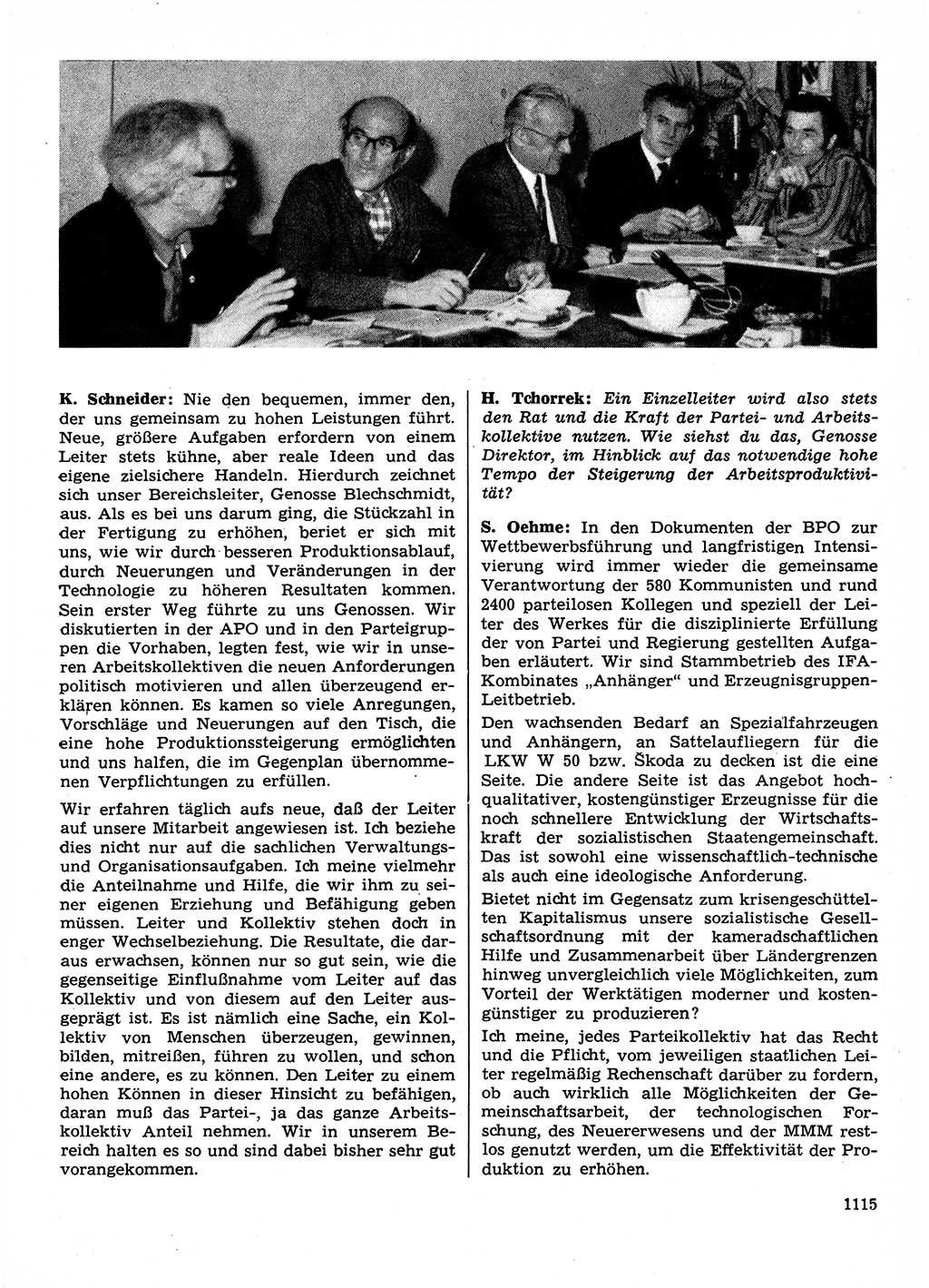 Neuer Weg (NW), Organ des Zentralkomitees (ZK) der SED (Sozialistische Einheitspartei Deutschlands) für Fragen des Parteilebens, 29. Jahrgang [Deutsche Demokratische Republik (DDR)] 1974, Seite 1115 (NW ZK SED DDR 1974, S. 1115)