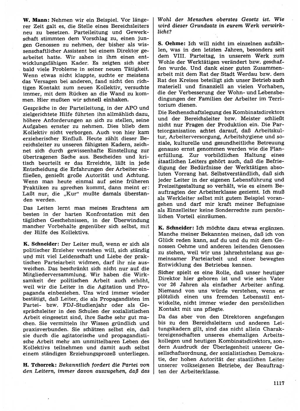 Neuer Weg (NW), Organ des Zentralkomitees (ZK) der SED (Sozialistische Einheitspartei Deutschlands) für Fragen des Parteilebens, 29. Jahrgang [Deutsche Demokratische Republik (DDR)] 1974, Seite 1117 (NW ZK SED DDR 1974, S. 1117)