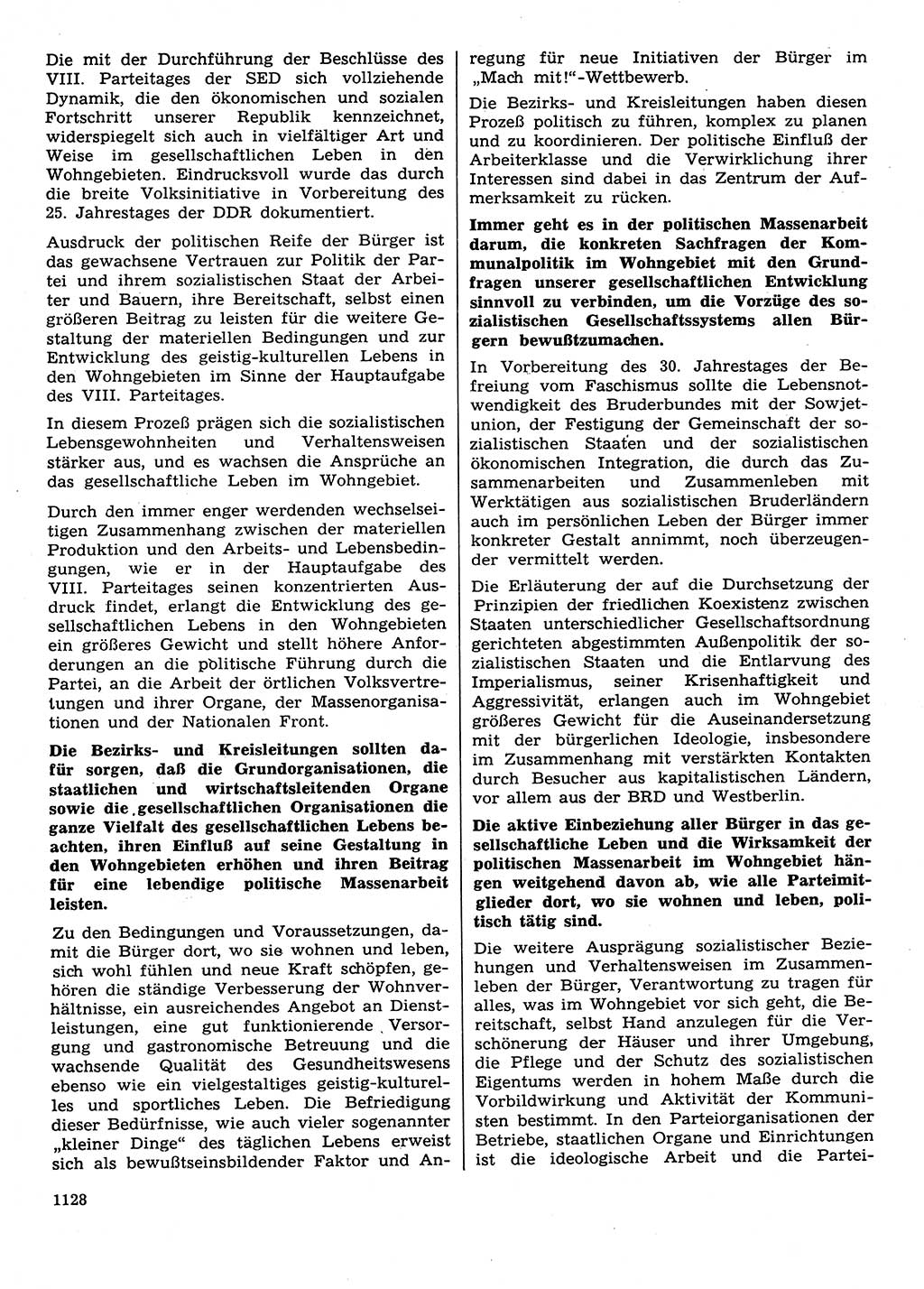 Neuer Weg (NW), Organ des Zentralkomitees (ZK) der SED (Sozialistische Einheitspartei Deutschlands) für Fragen des Parteilebens, 29. Jahrgang [Deutsche Demokratische Republik (DDR)] 1974, Seite 1128 (NW ZK SED DDR 1974, S. 1128)
