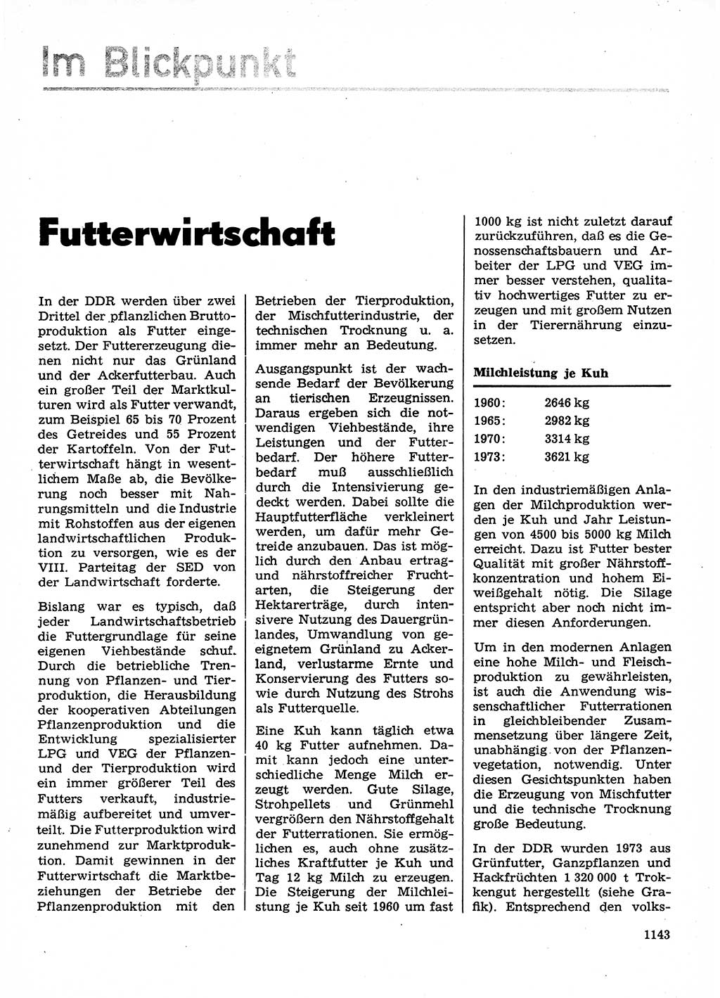 Neuer Weg (NW), Organ des Zentralkomitees (ZK) der SED (Sozialistische Einheitspartei Deutschlands) für Fragen des Parteilebens, 29. Jahrgang [Deutsche Demokratische Republik (DDR)] 1974, Seite 1143 (NW ZK SED DDR 1974, S. 1143)