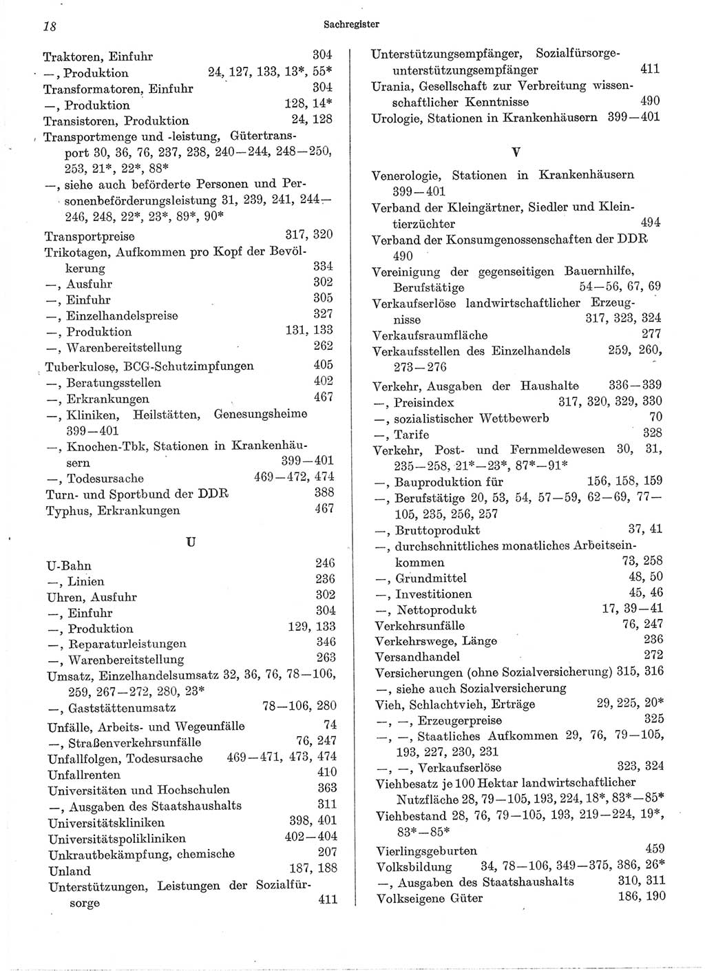 Statistisches Jahrbuch der Deutschen Demokratischen Republik (DDR) 1974, Seite 18 (Stat. Jb. DDR 1974, S. 18)