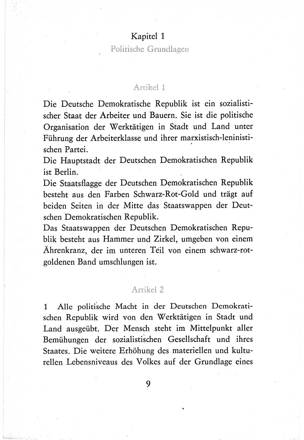 Verfassung der Deutschen Demokratischen Republik (DDR) vom 7. Oktober 1974, Seite 9 (Verf. DDR 1974, S. 9)