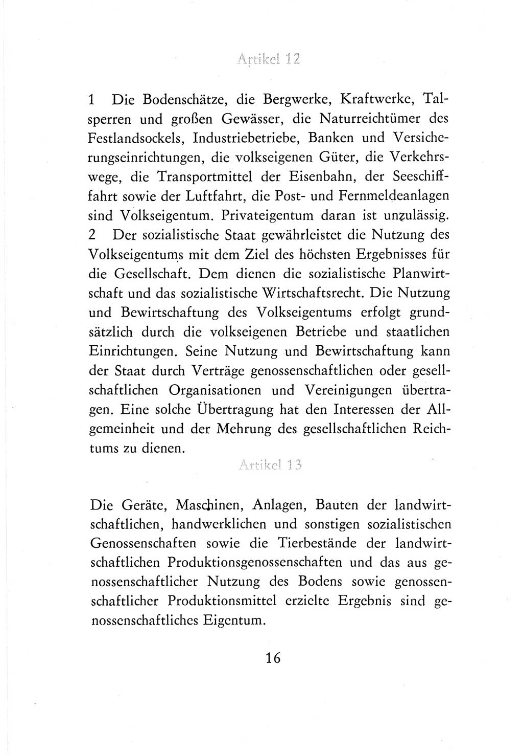Verfassung der Deutschen Demokratischen Republik (DDR) vom 7. Oktober 1974, Seite 16 (Verf. DDR 1974, S. 16)