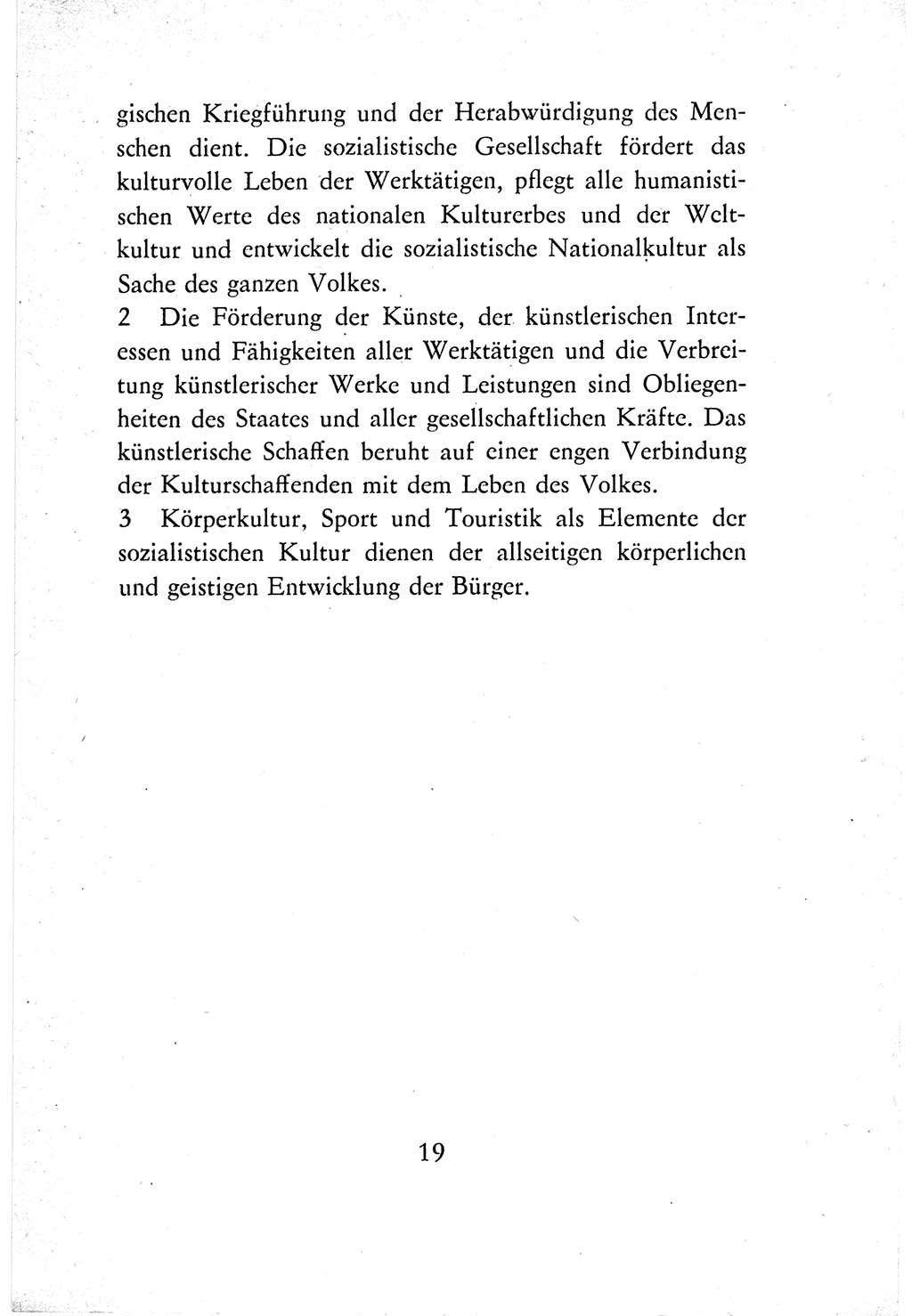 Verfassung der Deutschen Demokratischen Republik (DDR) vom 7. Oktober 1974, Seite 19 (Verf. DDR 1974, S. 19)
