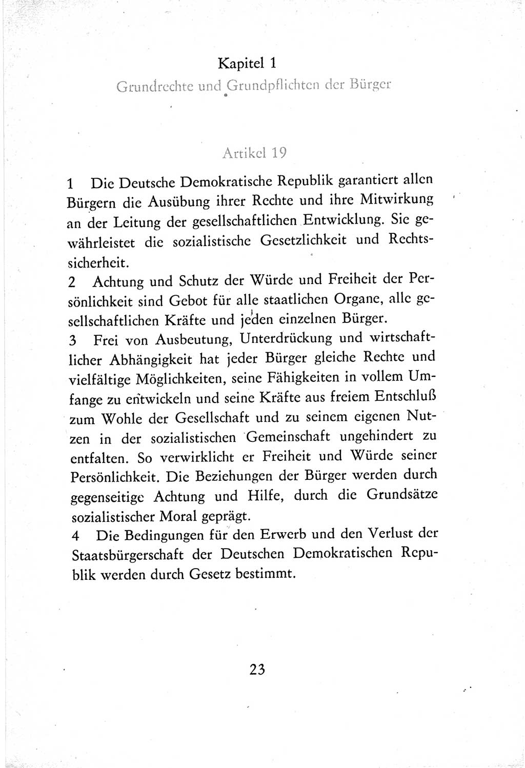 Verfassung der Deutschen Demokratischen Republik (DDR) vom 7. Oktober 1974, Seite 23 (Verf. DDR 1974, S. 23)