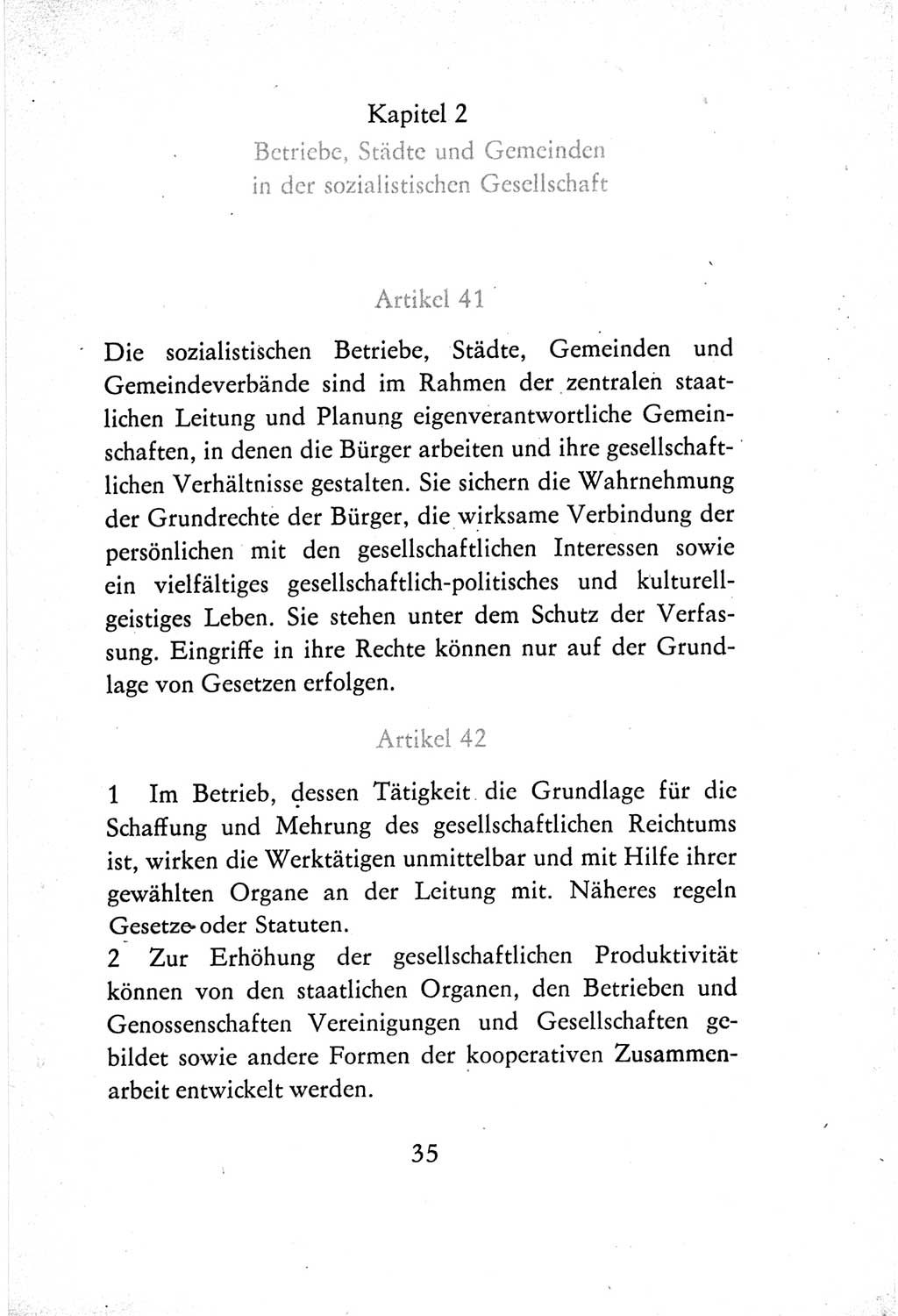 Verfassung der Deutschen Demokratischen Republik (DDR) vom 7. Oktober 1974, Seite 35 (Verf. DDR 1974, S. 35)