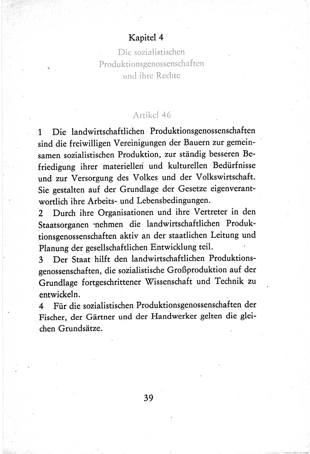 Verfassung der Deutschen Demokratischen Republik (DDR) vom 7. Oktober 1974, Seite 39 (Verf. DDR 1974, S. 39)