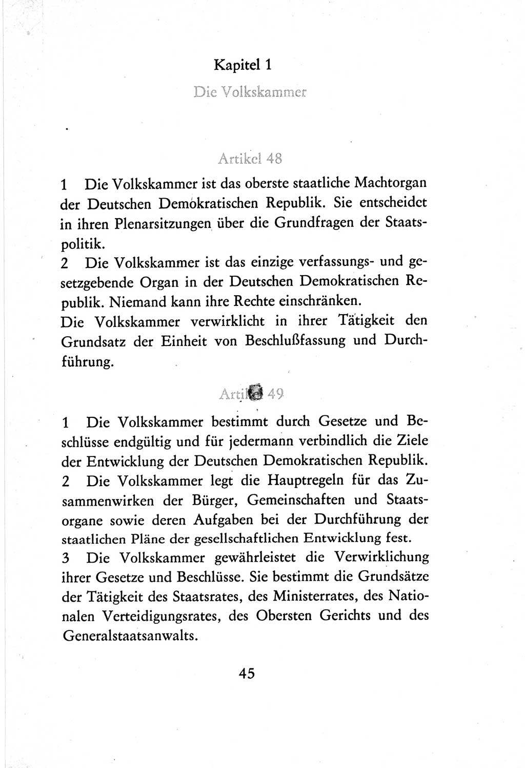Verfassung der Deutschen Demokratischen Republik (DDR) vom 7. Oktober 1974, Seite 45 (Verf. DDR 1974, S. 45)