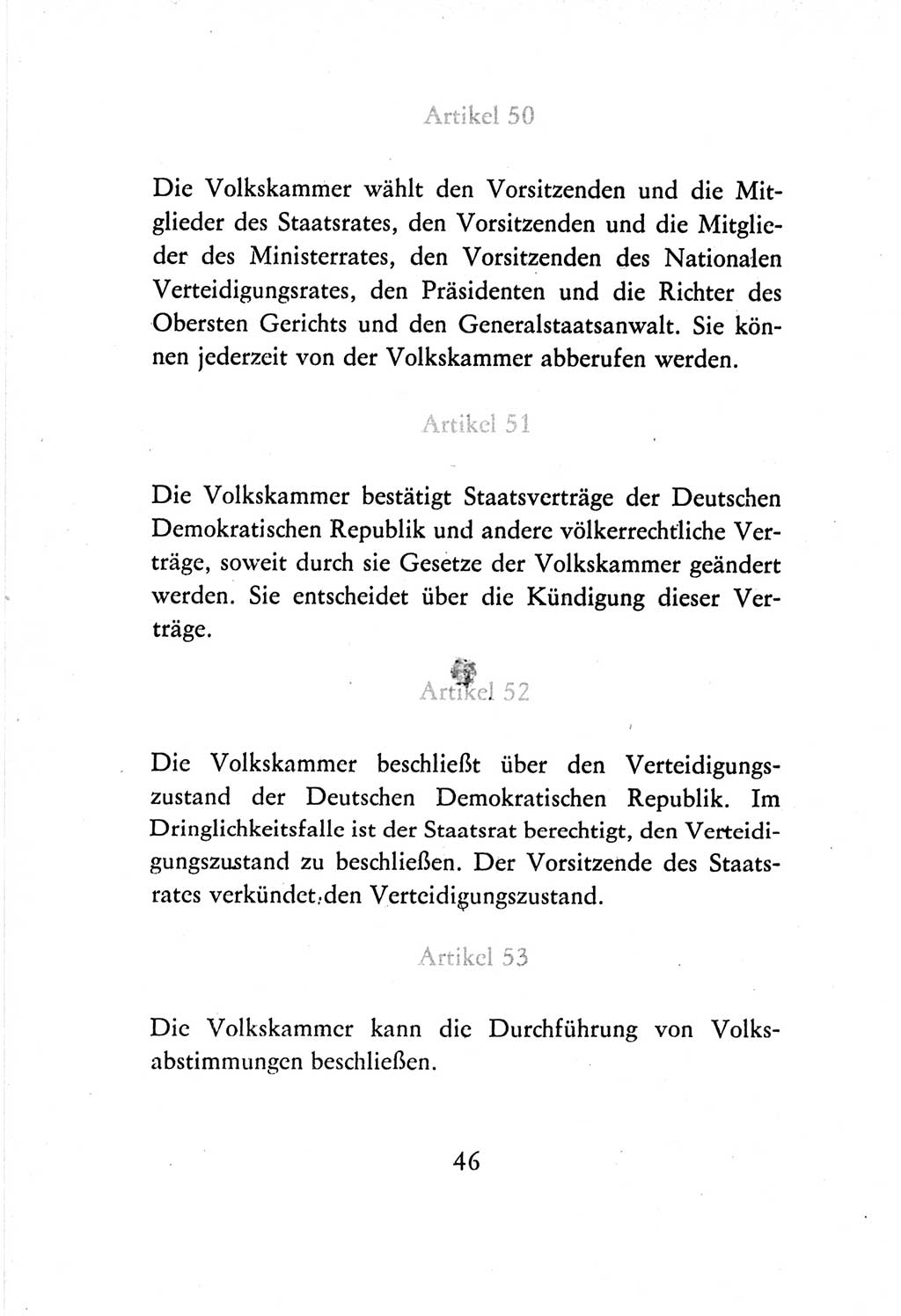 Verfassung der Deutschen Demokratischen Republik (DDR) vom 7. Oktober 1974, Seite 46 (Verf. DDR 1974, S. 46)