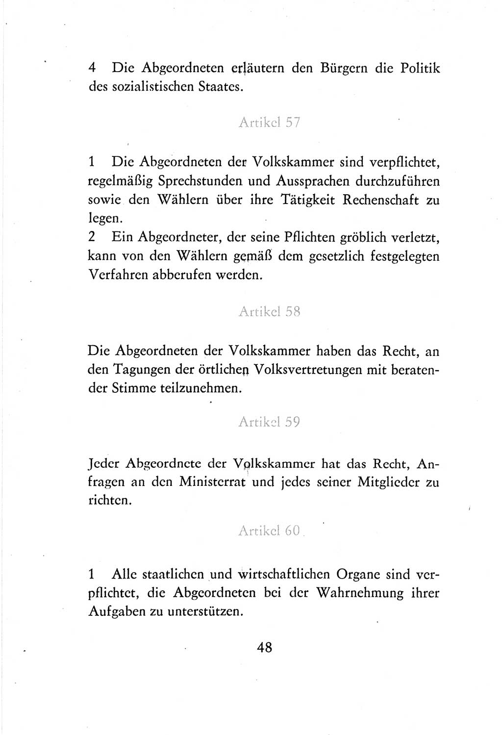Verfassung der Deutschen Demokratischen Republik (DDR) vom 7. Oktober 1974, Seite 48 (Verf. DDR 1974, S. 48)