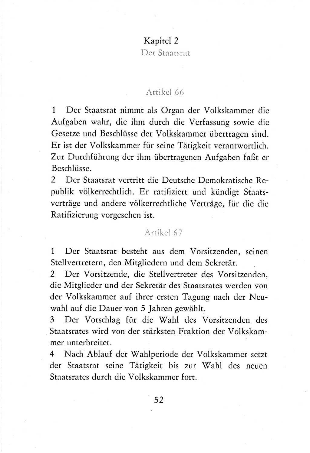 Verfassung der Deutschen Demokratischen Republik (DDR) vom 7. Oktober 1974, Seite 52 (Verf. DDR 1974, S. 52)