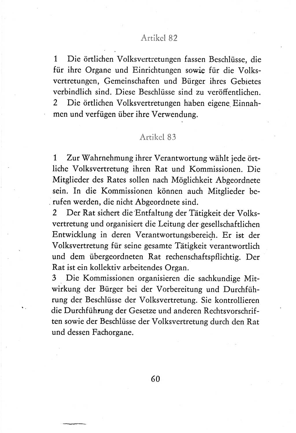 Verfassung der Deutschen Demokratischen Republik (DDR) vom 7. Oktober 1974, Seite 60 (Verf. DDR 1974, S. 60)