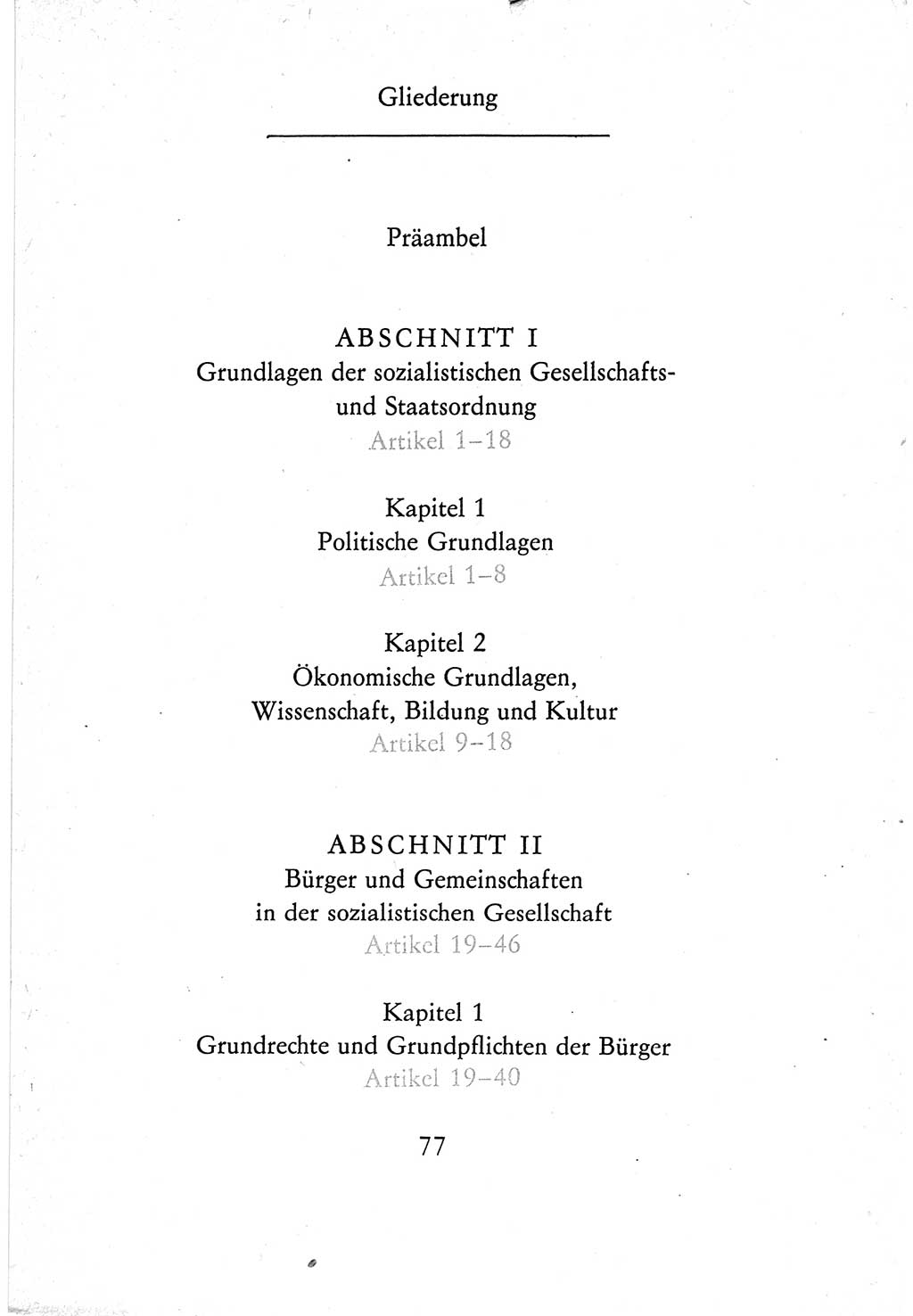 Verfassung der Deutschen Demokratischen Republik (DDR) vom 7. Oktober 1974, Seite 77 (Verf. DDR 1974, S. 77)