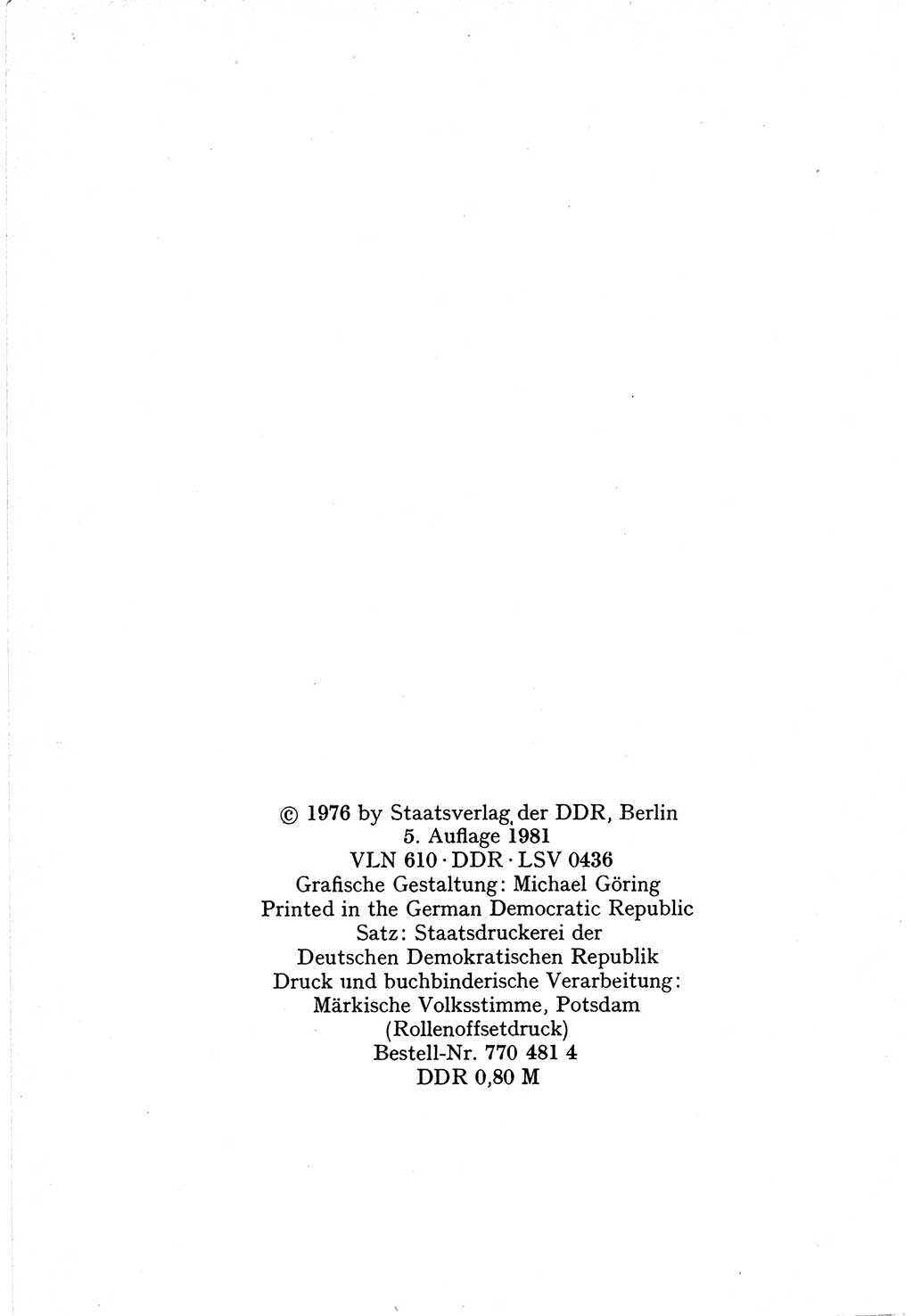 Verfassung der Deutschen Demokratischen Republik (DDR) vom 7. Oktober 1974, Seite 80 (Verf. DDR 1974, S. 80)