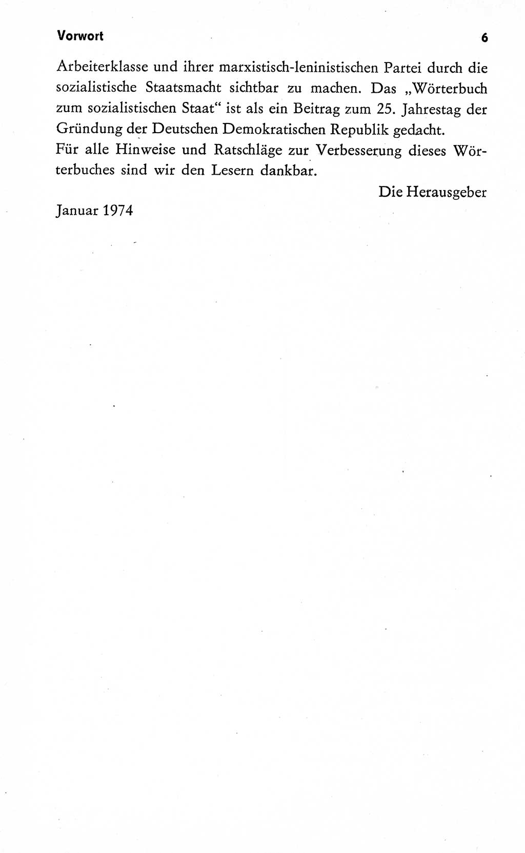 Wörterbuch zum sozialistischen Staat [Deutsche Demokratische Republik (DDR)] 1974, Seite 6 (Wb. soz. St. DDR 1974, S. 6)