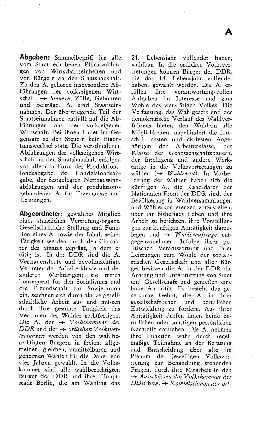 Wörterbuch zum sozialistischen Staat [Deutsche Demokratische Republik (DDR)] 1974, Seite 9 (Wb. soz. St. DDR 1974, S. 9)