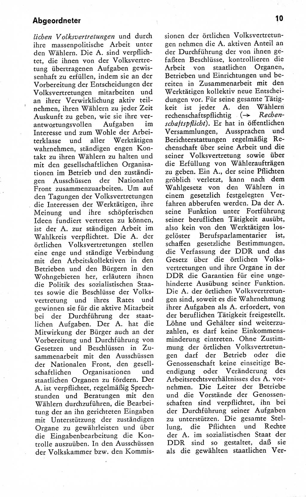 Wörterbuch zum sozialistischen Staat [Deutsche Demokratische Republik (DDR)] 1974, Seite 10 (Wb. soz. St. DDR 1974, S. 10)