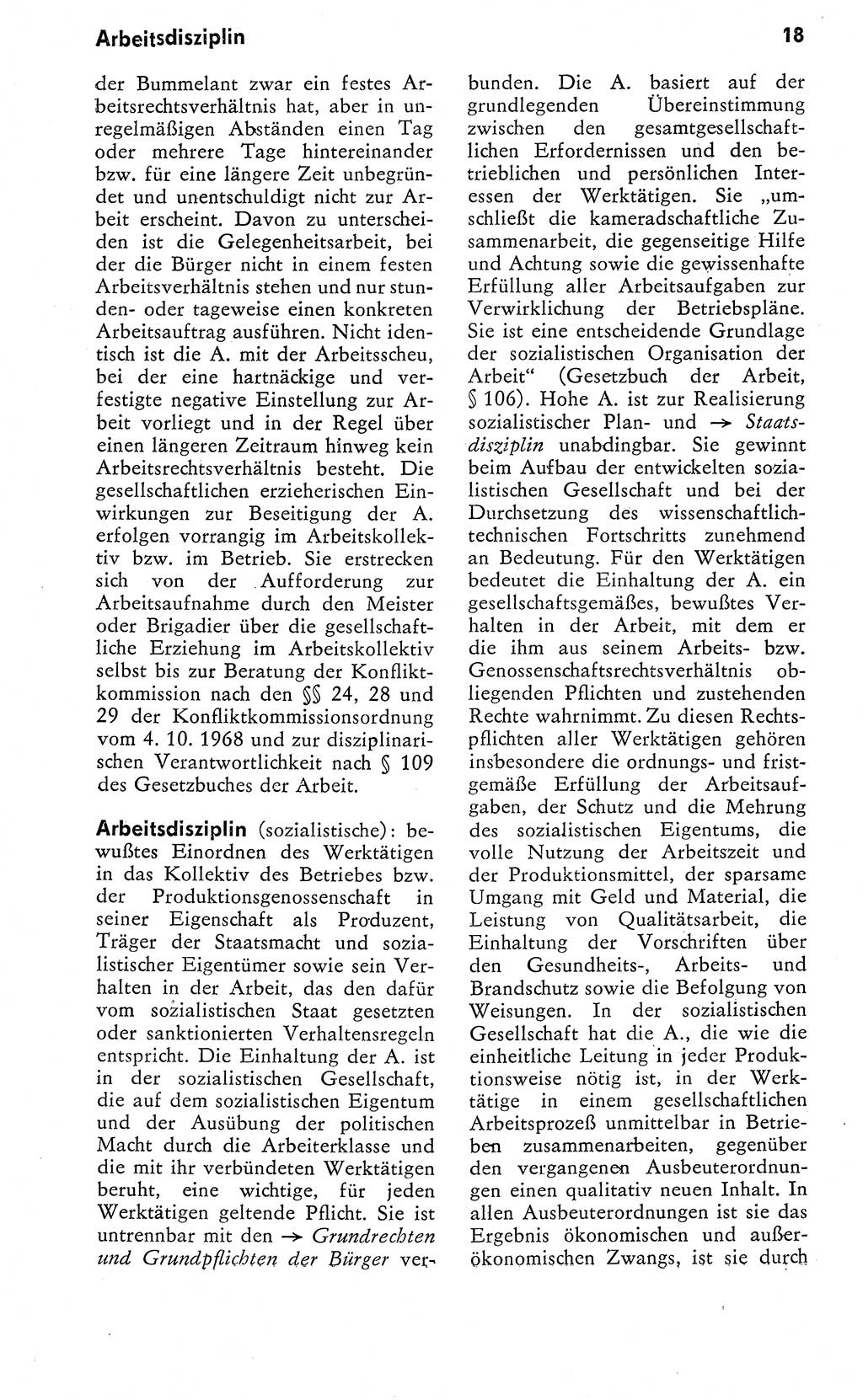 Wörterbuch zum sozialistischen Staat [Deutsche Demokratische Republik (DDR)] 1974, Seite 18 (Wb. soz. St. DDR 1974, S. 18)