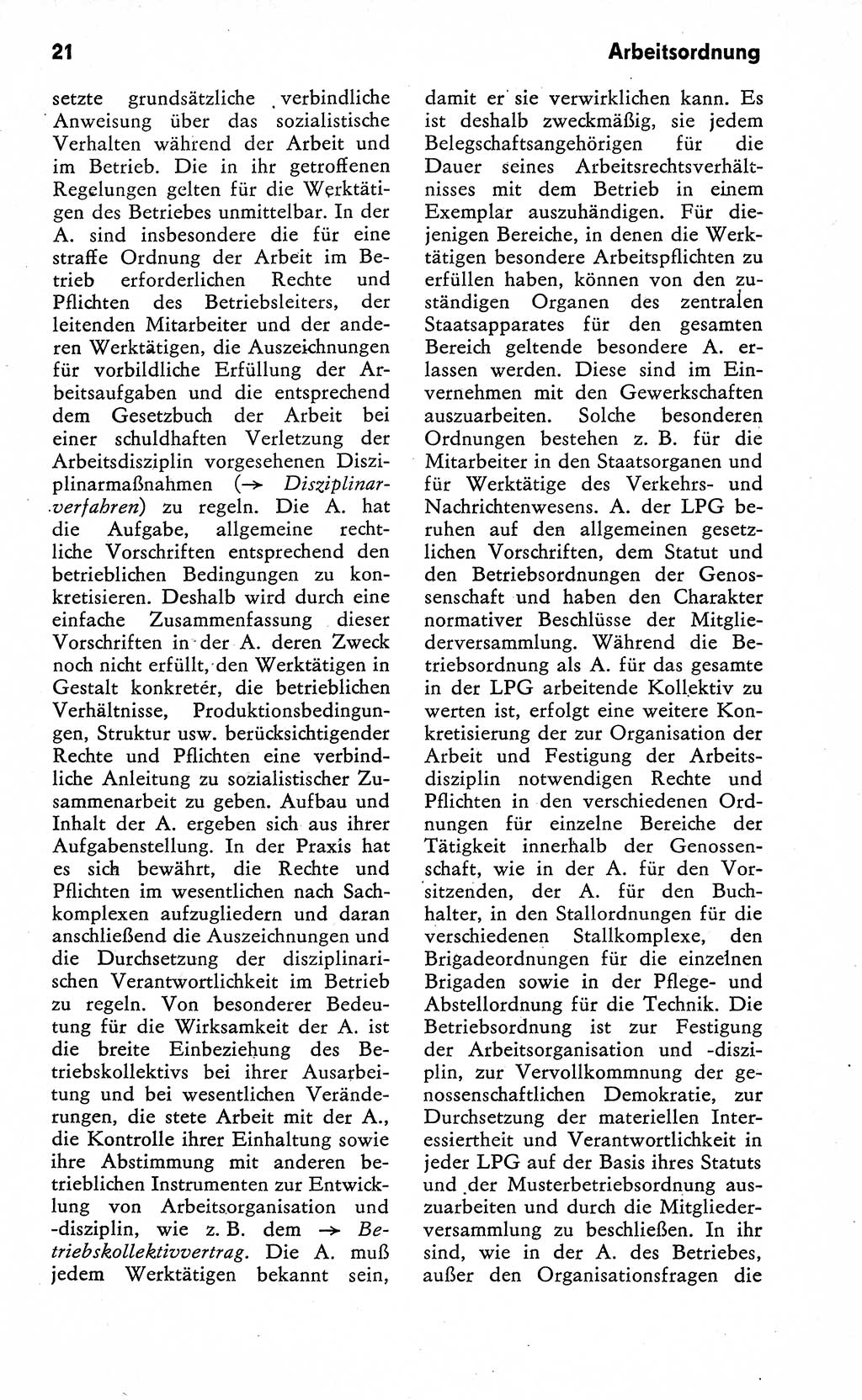 Wörterbuch zum sozialistischen Staat [Deutsche Demokratische Republik (DDR)] 1974, Seite 21 (Wb. soz. St. DDR 1974, S. 21)