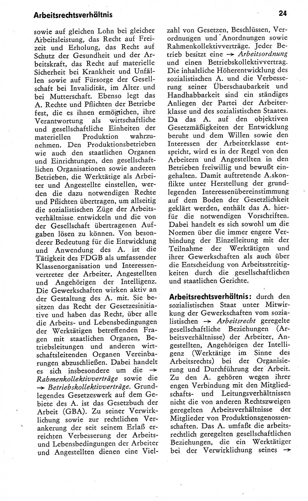 Wörterbuch zum sozialistischen Staat [Deutsche Demokratische Republik (DDR)] 1974, Seite 24 (Wb. soz. St. DDR 1974, S. 24)