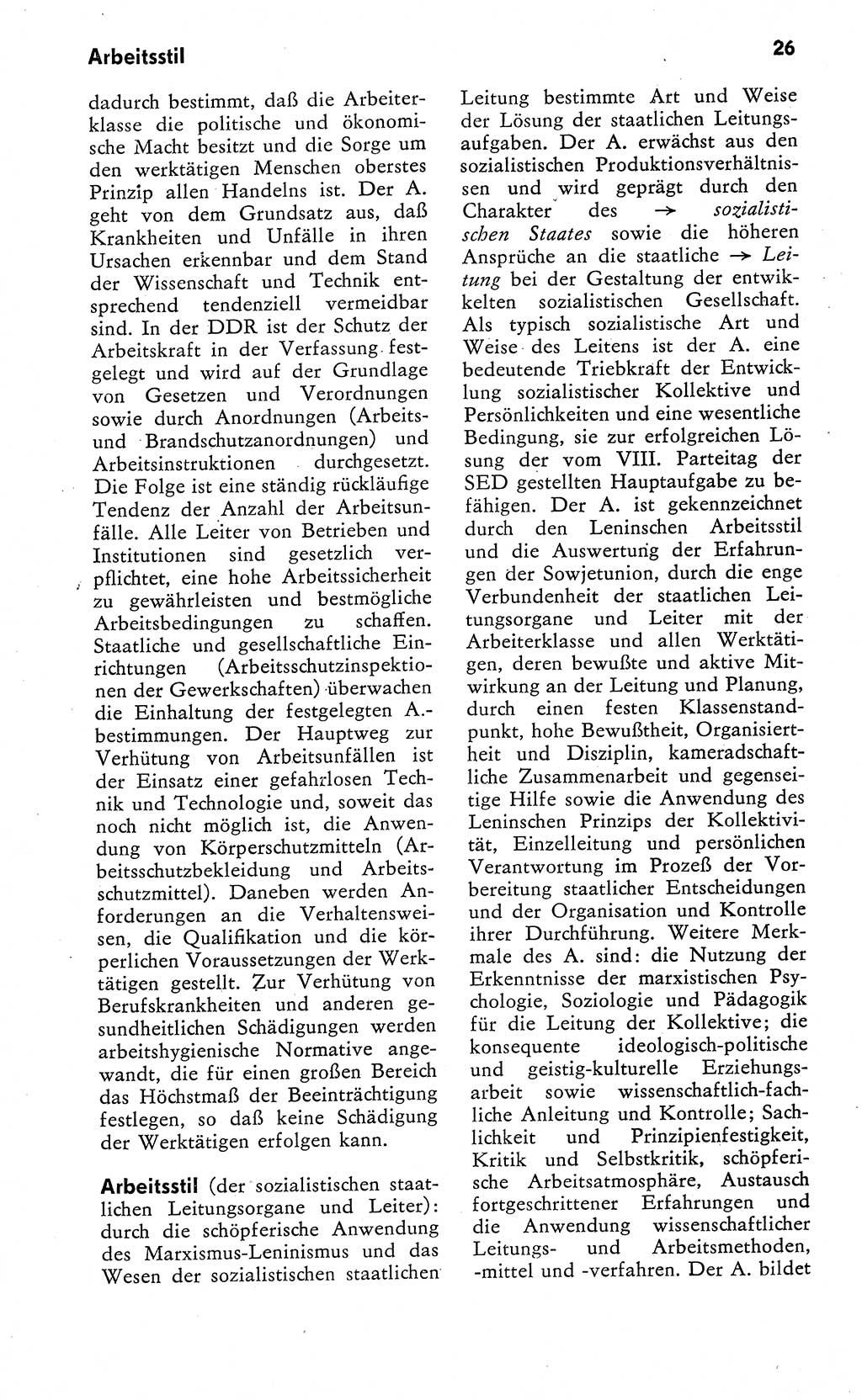 Wörterbuch zum sozialistischen Staat [Deutsche Demokratische Republik (DDR)] 1974, Seite 26 (Wb. soz. St. DDR 1974, S. 26)
