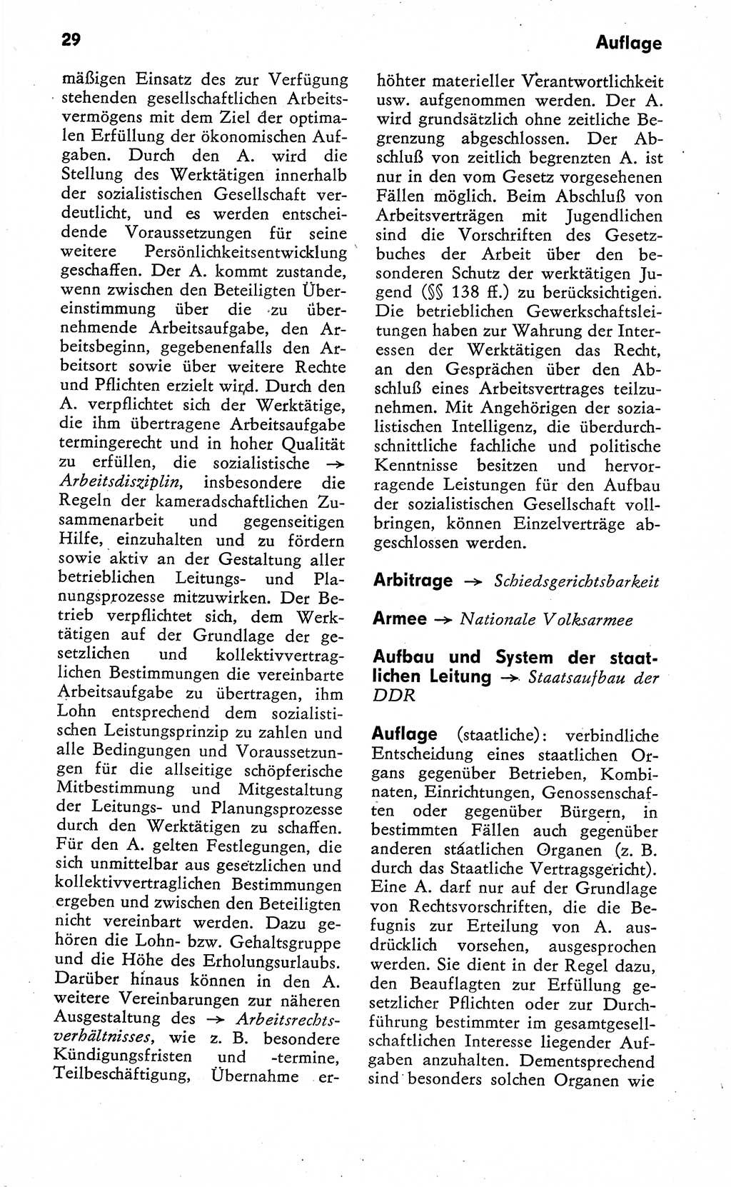 Wörterbuch zum sozialistischen Staat [Deutsche Demokratische Republik (DDR)] 1974, Seite 29 (Wb. soz. St. DDR 1974, S. 29)